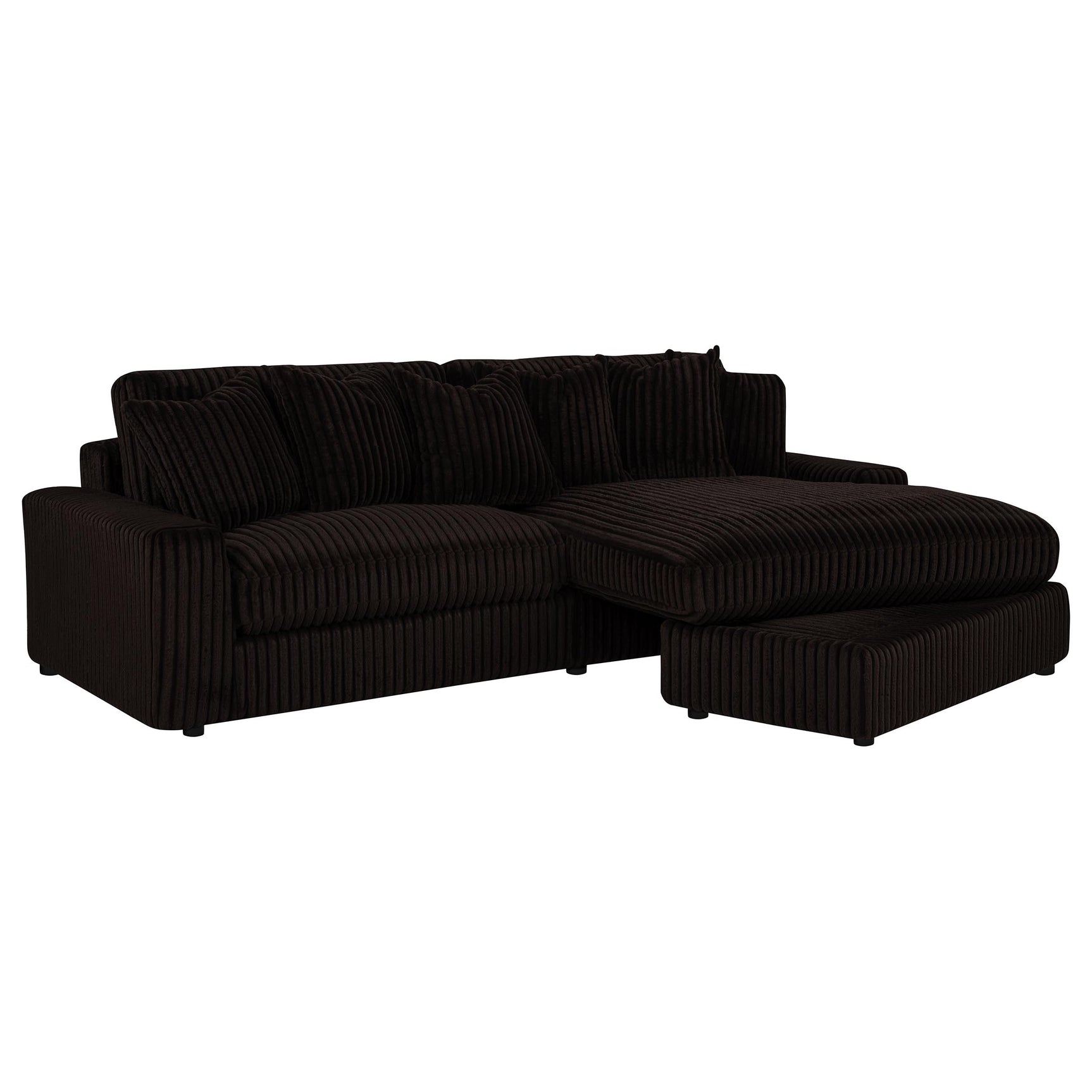 Blaine Chocolate Upholstered Reversible Chaise Sectional Sofa - Ornate Home