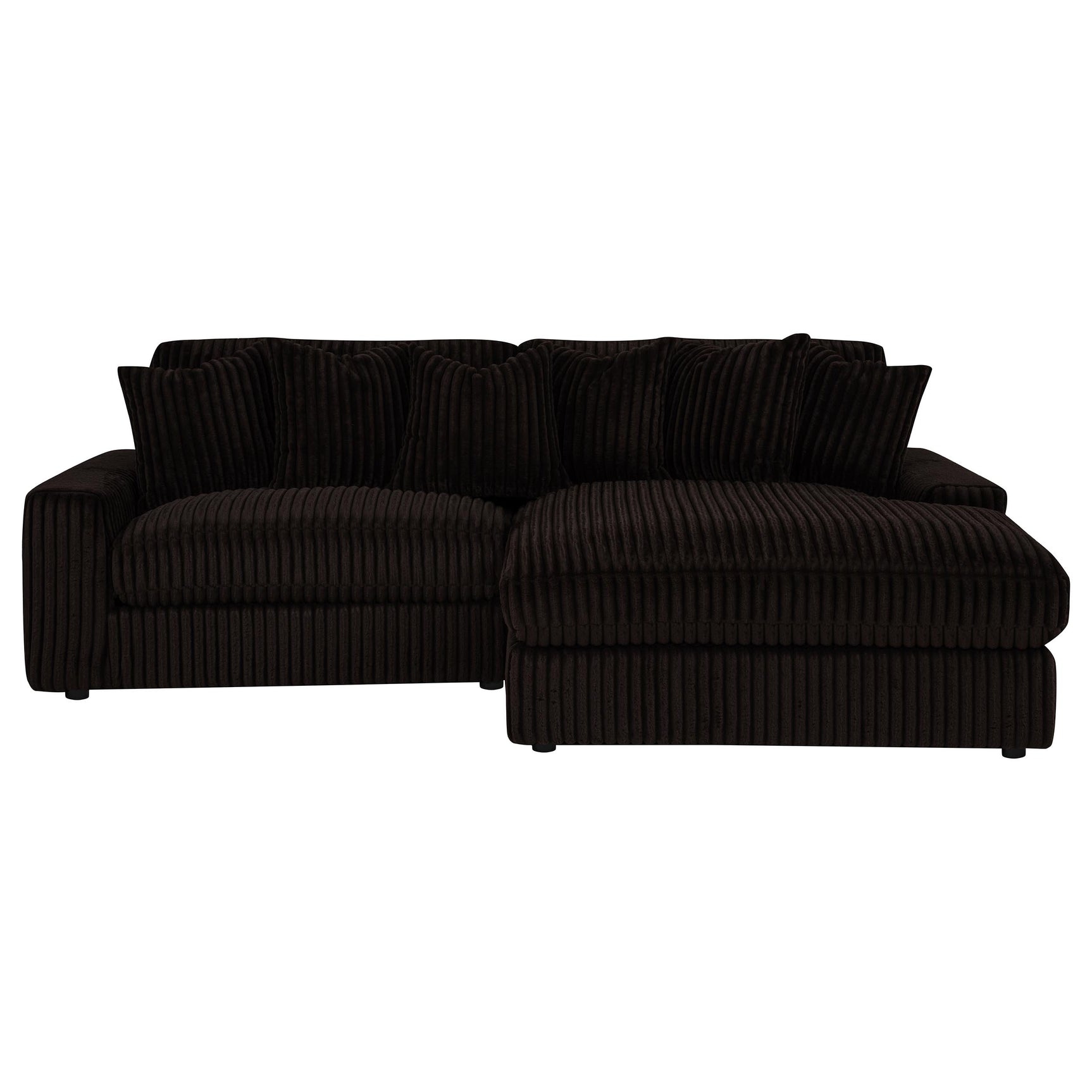 Blaine Chocolate Upholstered Reversible Chaise Sectional Sofa - Ornate Home