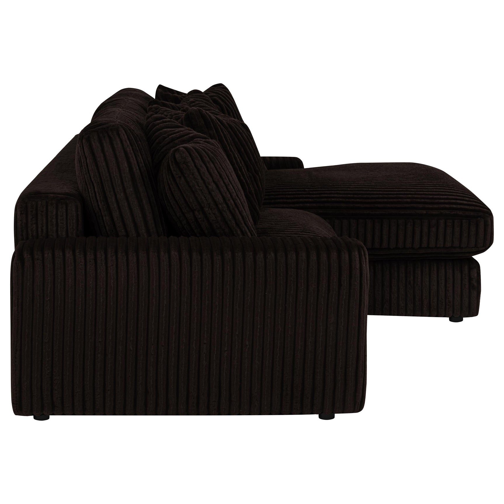Blaine Chocolate Upholstered Reversible Chaise Sectional Sofa - Ornate Home