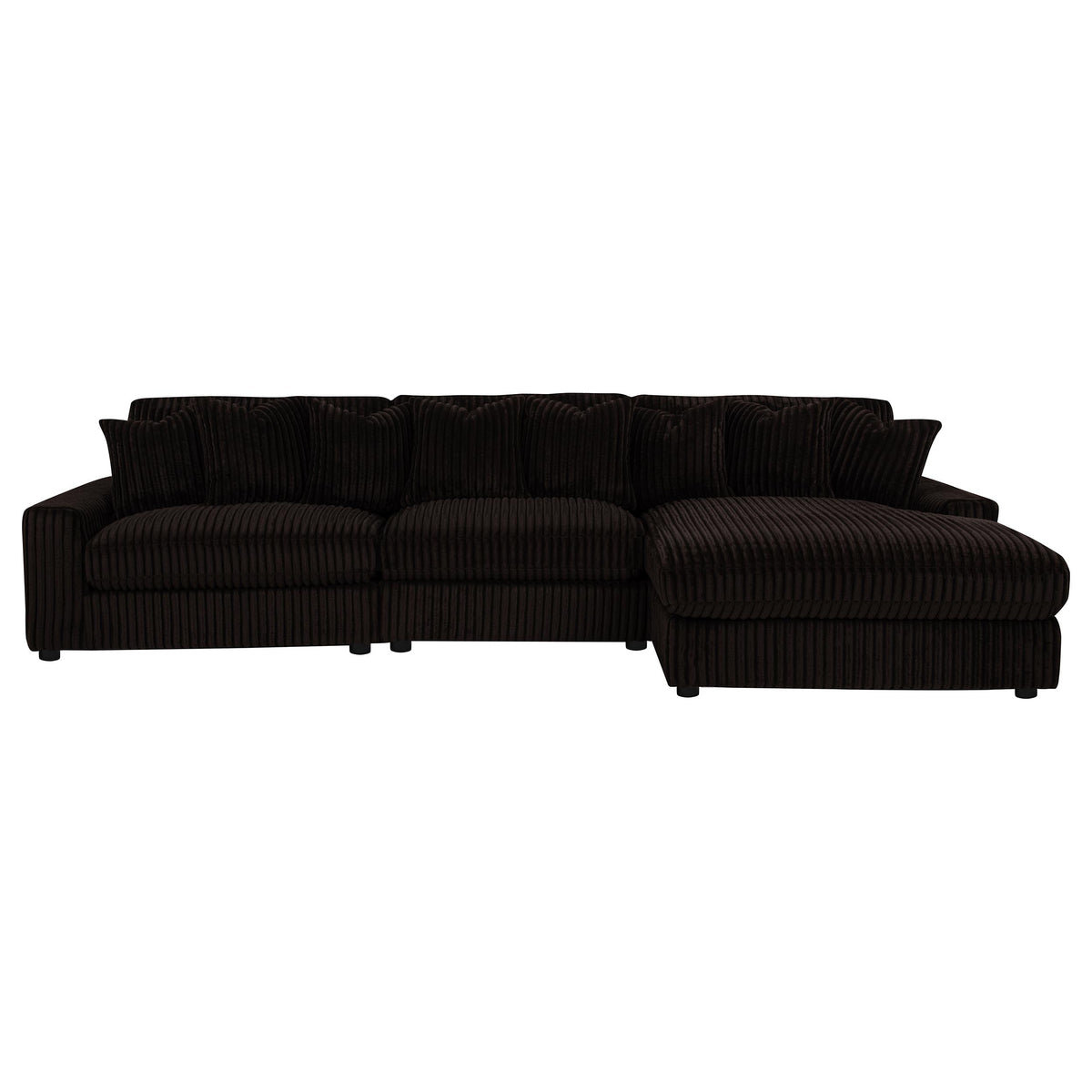 Blaine Chocolate Upholstered Reversible Chaise Sectional Sofa - Ornate Home