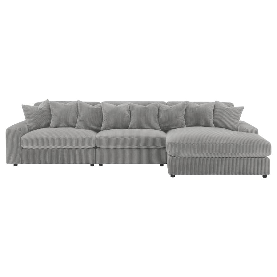 Blaine Fog Reversible Chaise 3-Piece Sectional - Ornate Home