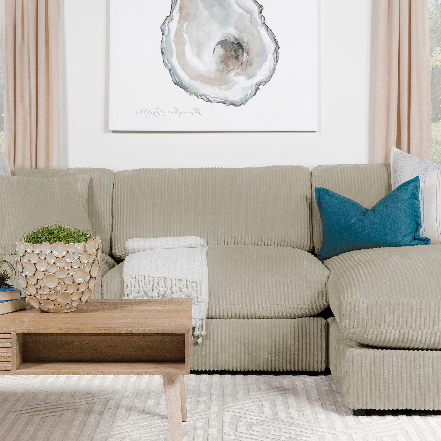 Blaine Sand Armless Chair - Ornate Home