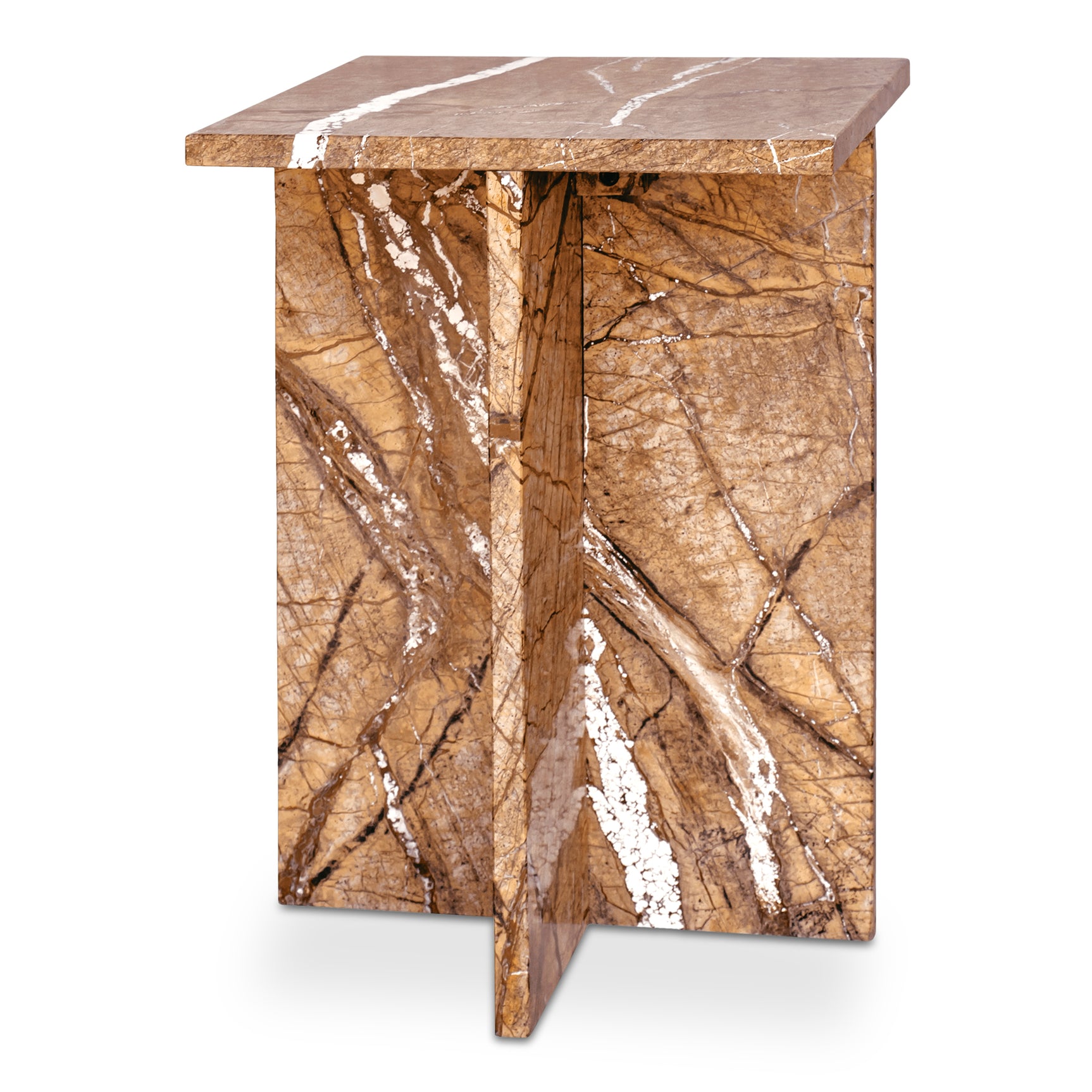 Blair Golden Forest Marble Accent Table - Ornate Home