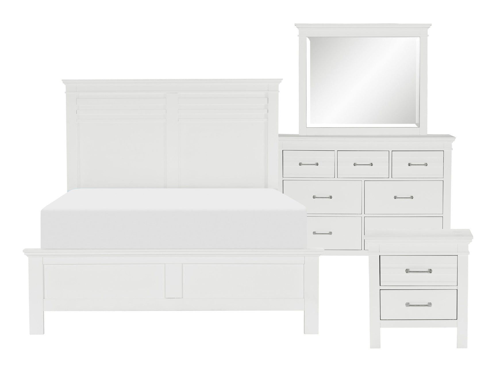 Blaire Farm White 4-piece Queen Bedroom Set - Ornate Home