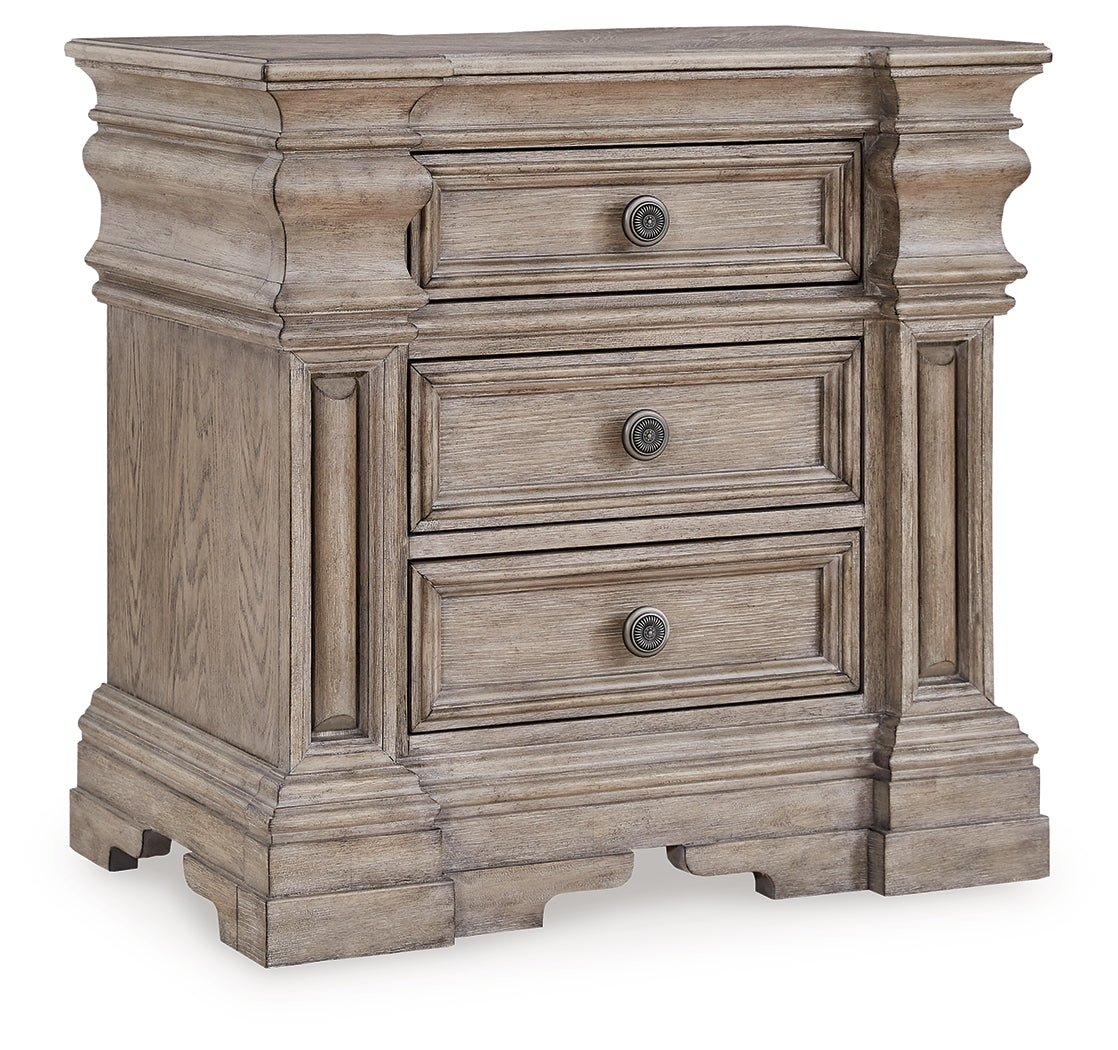 Blairhurst Light Grayish Brown King Panel Bedroom Set with Dresser, Chest and 2 Nightstands - Ornate Home