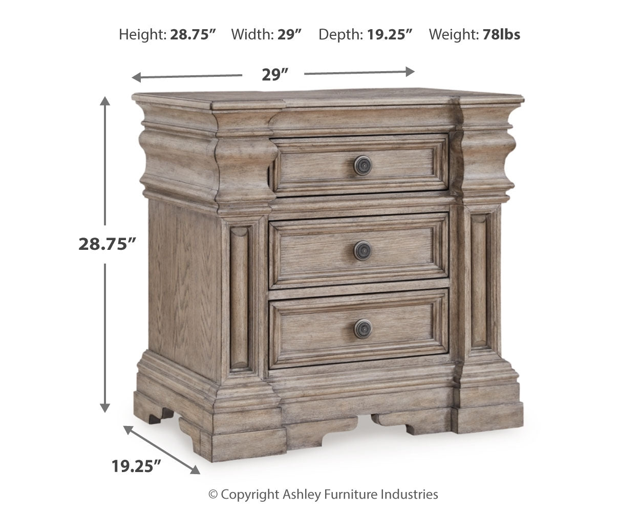 Blairhurst Light Grayish Brown King Panel Bedroom Set with Dresser, Chest and 2 Nightstands - Ornate Home