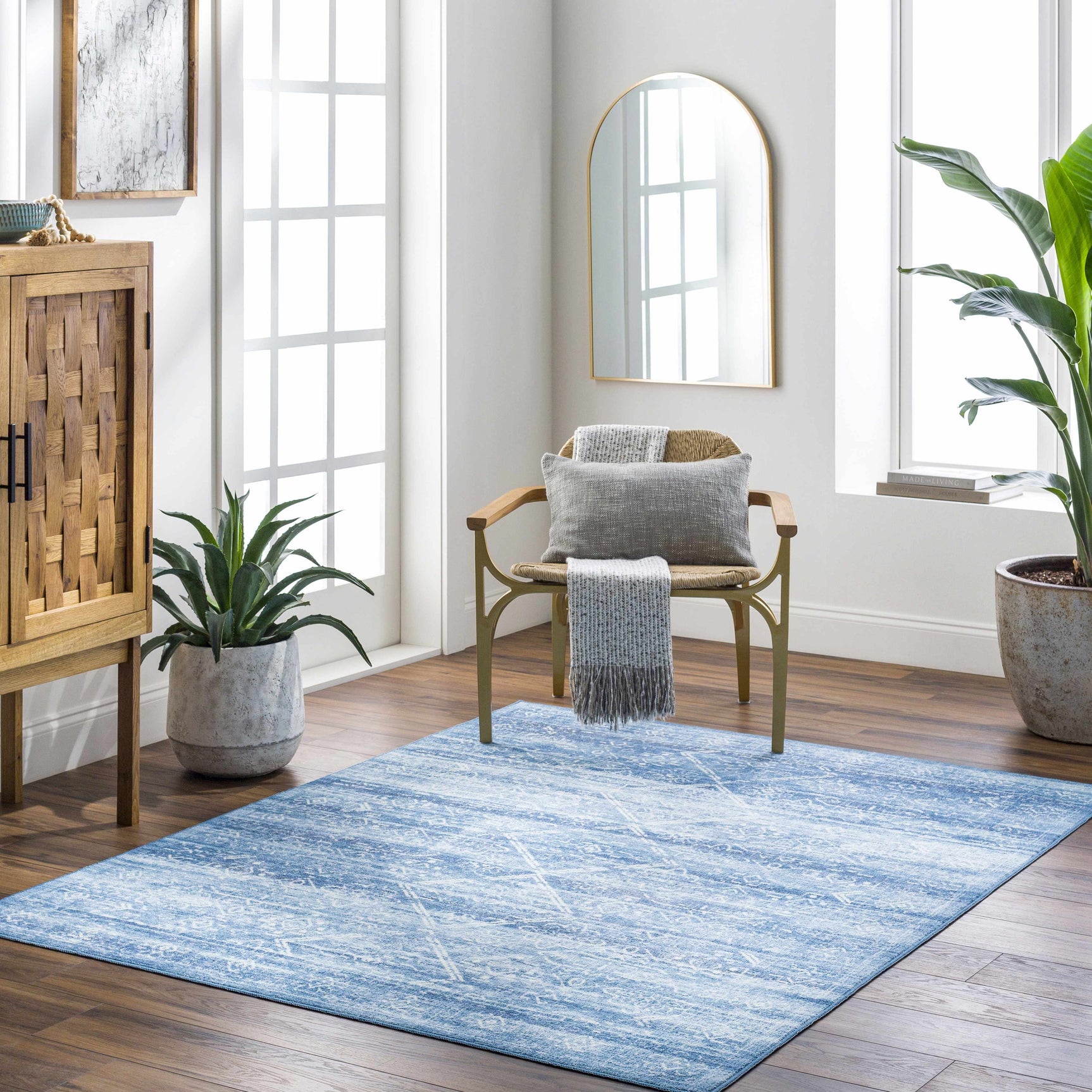 Blake Arctic Sky Washable Area Rug - Clearance - Ornate Home