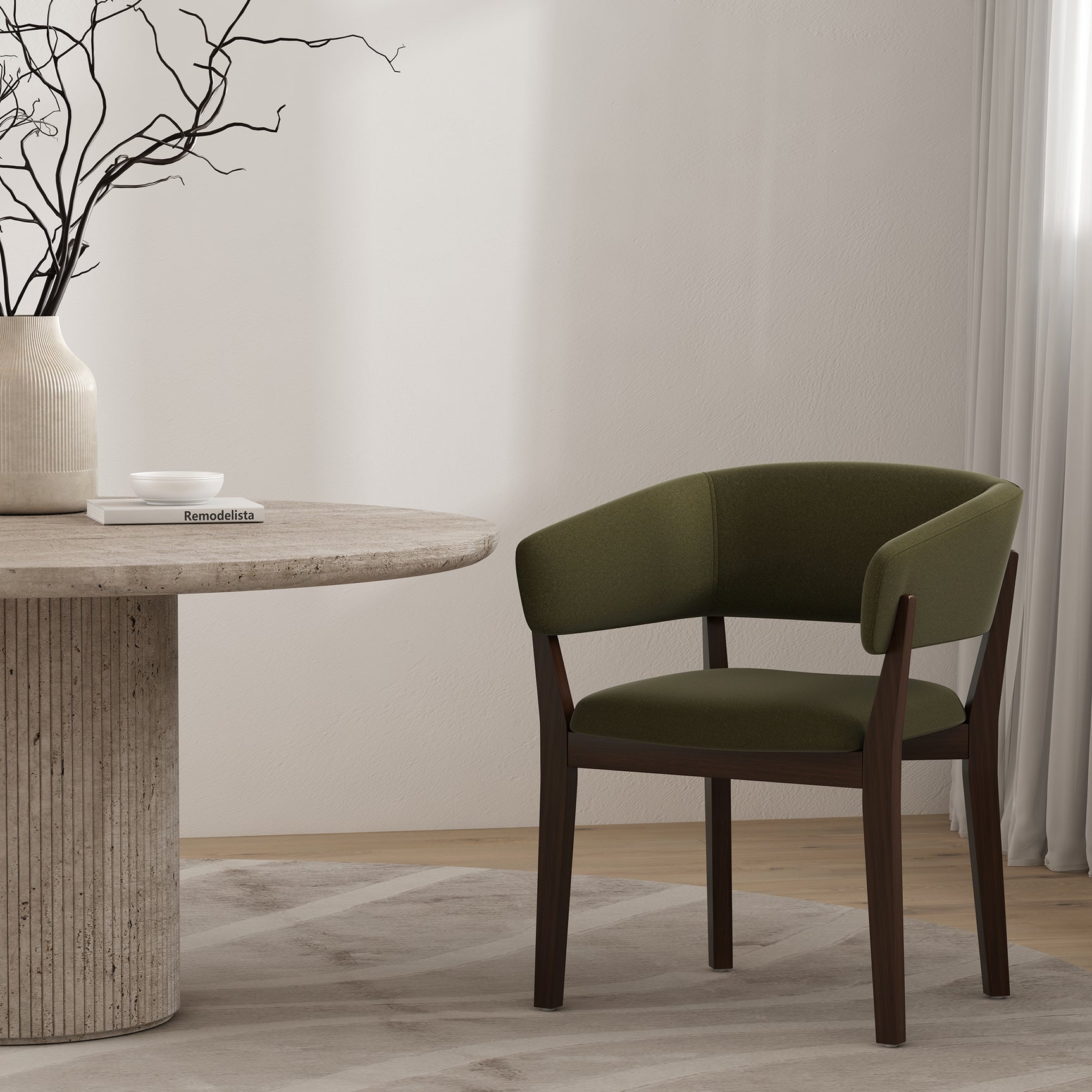 Blake Dining Armchair in Green - Ornate Home