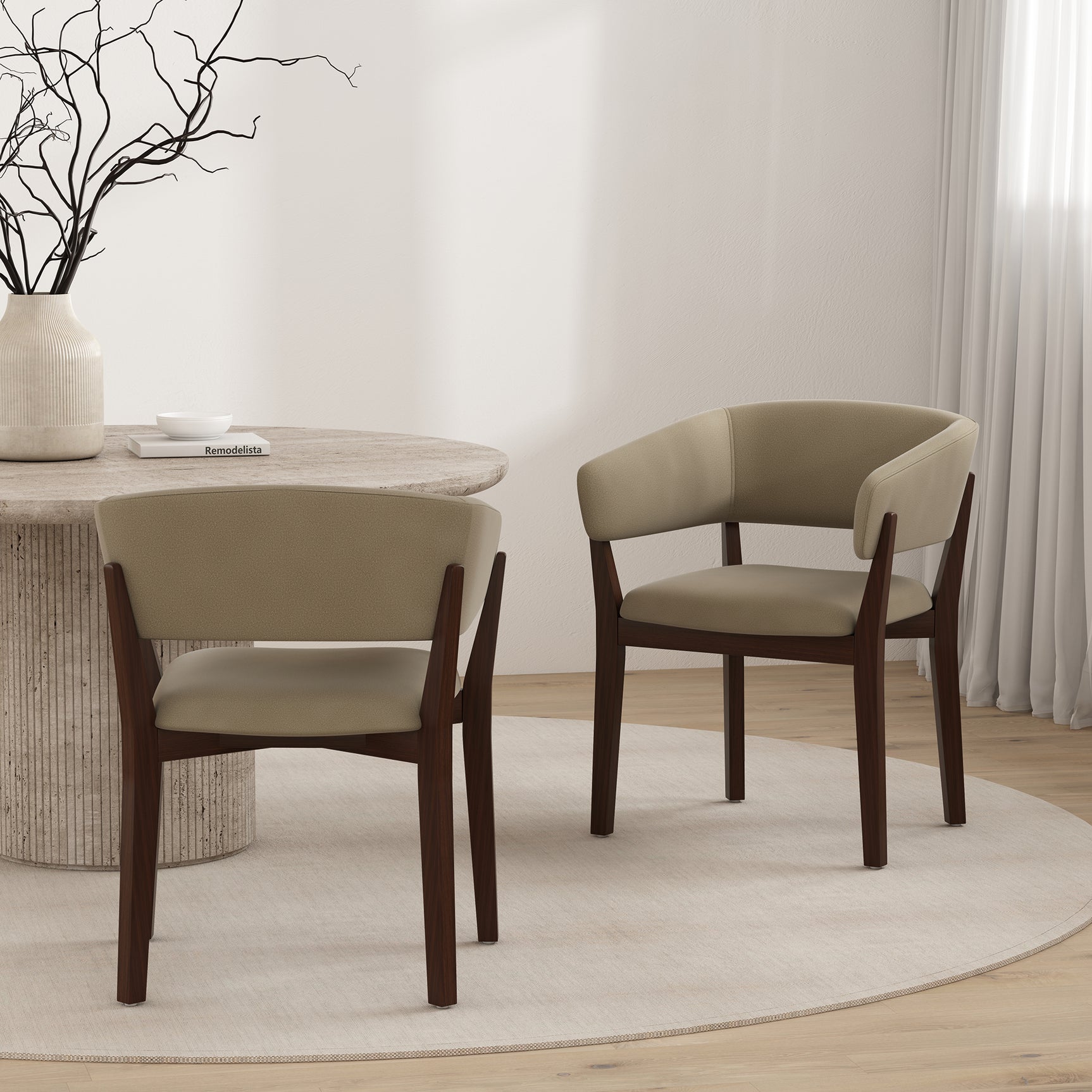 Blake Dining Armchair in Linen (set of 2) - Ornate Home