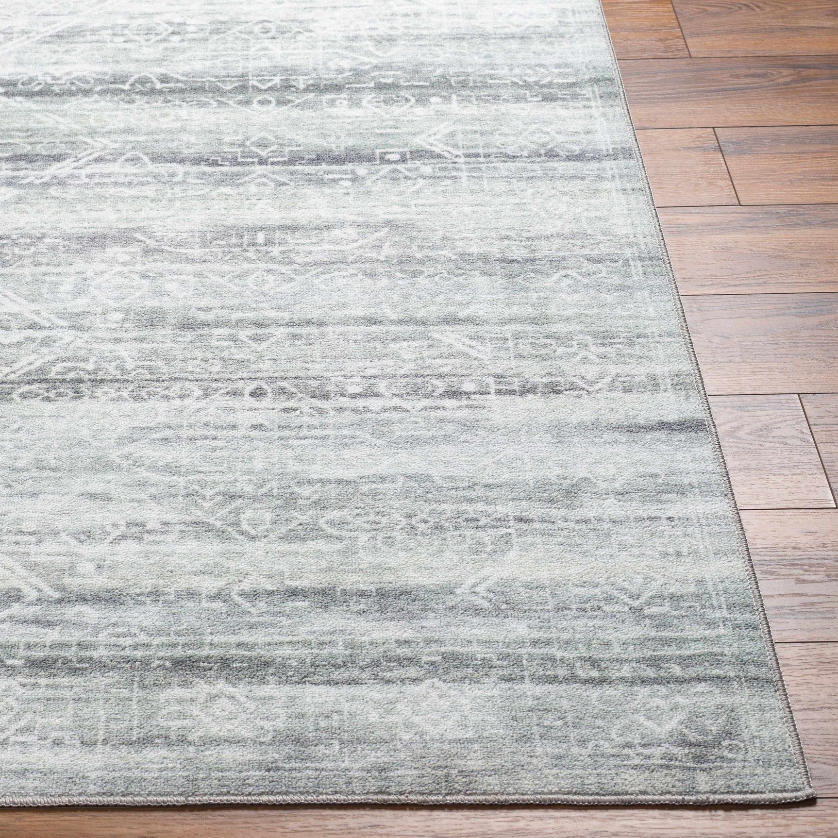 Blake Light Gray Washable Area Rug - Clearance - Ornate Home