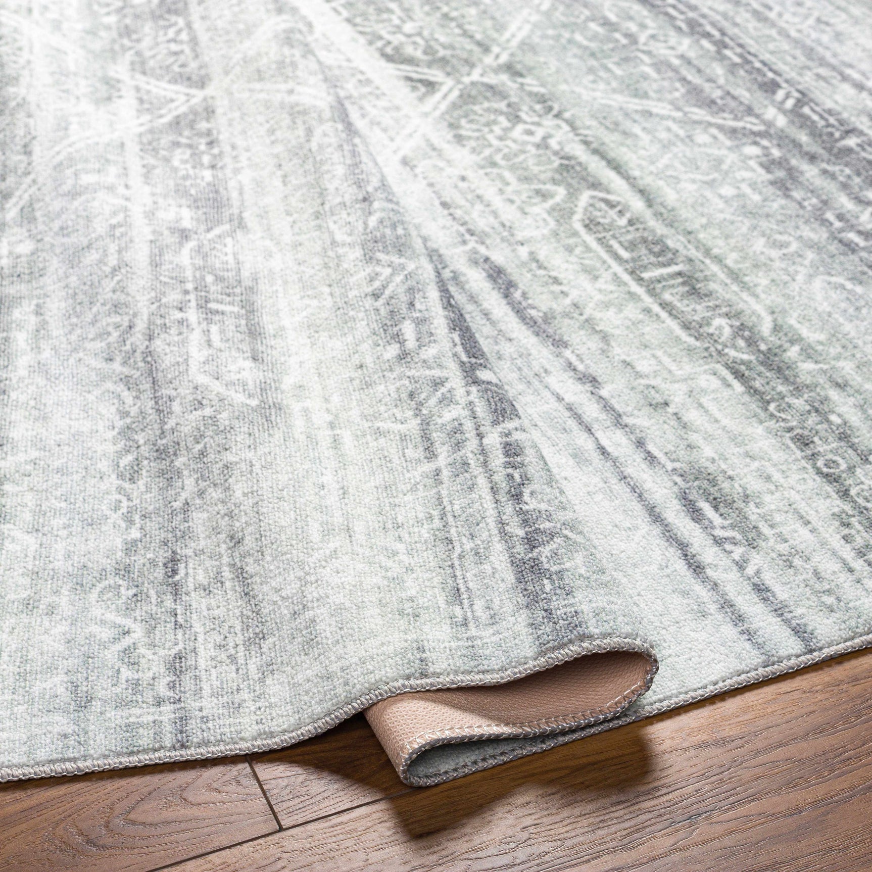 Blake Light Gray Washable Area Rug - Clearance - Ornate Home