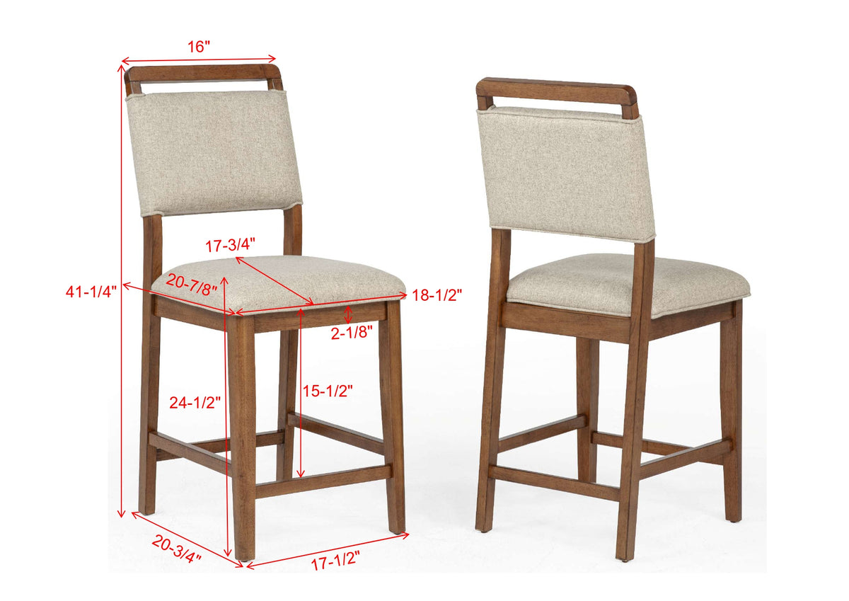 Blanche Brown Counter Height Chair (Set of 2) - Ornate Home