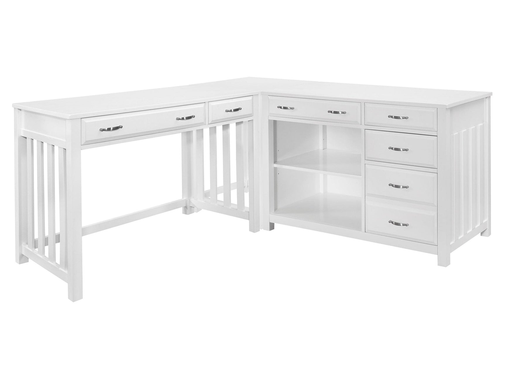 Blanche White 3 Pc Corner Desk - Ornate Home