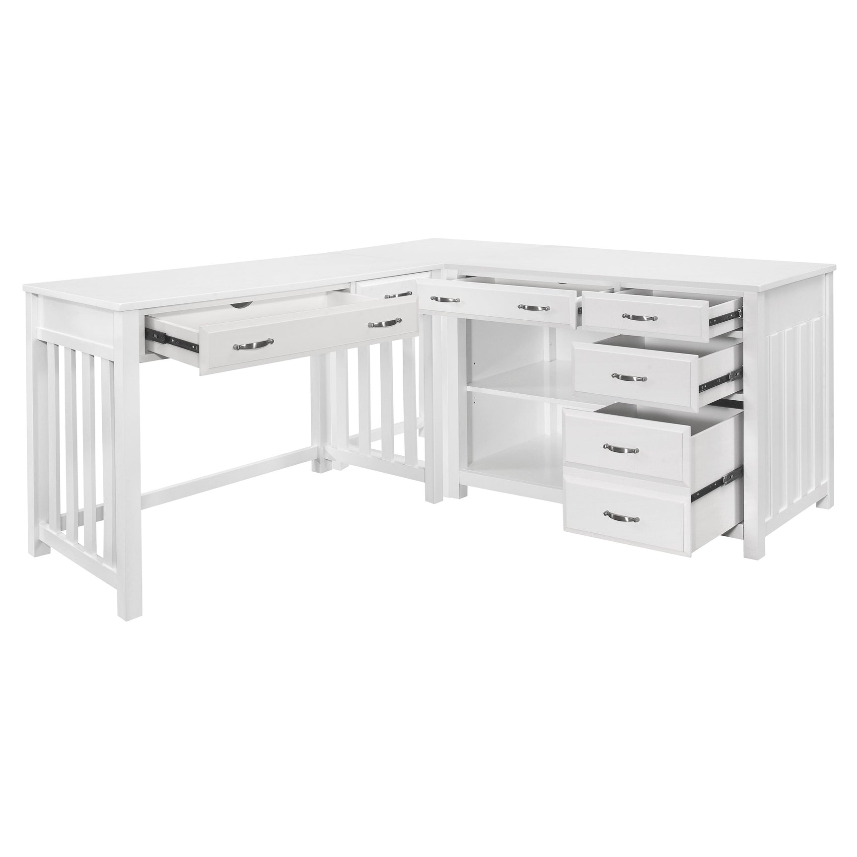 Blanche White 3 Pc Corner Desk - Ornate Home