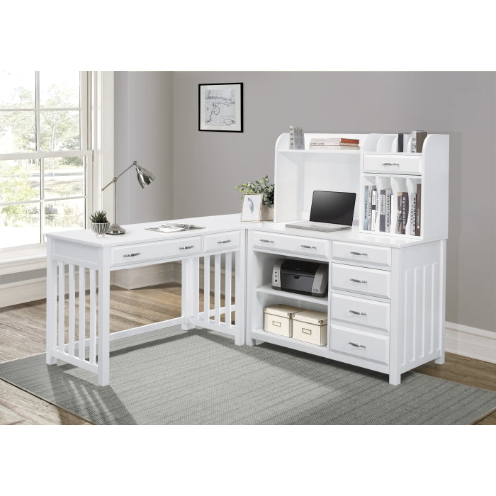 Blanche White Desk with Hutch - Ornate Home
