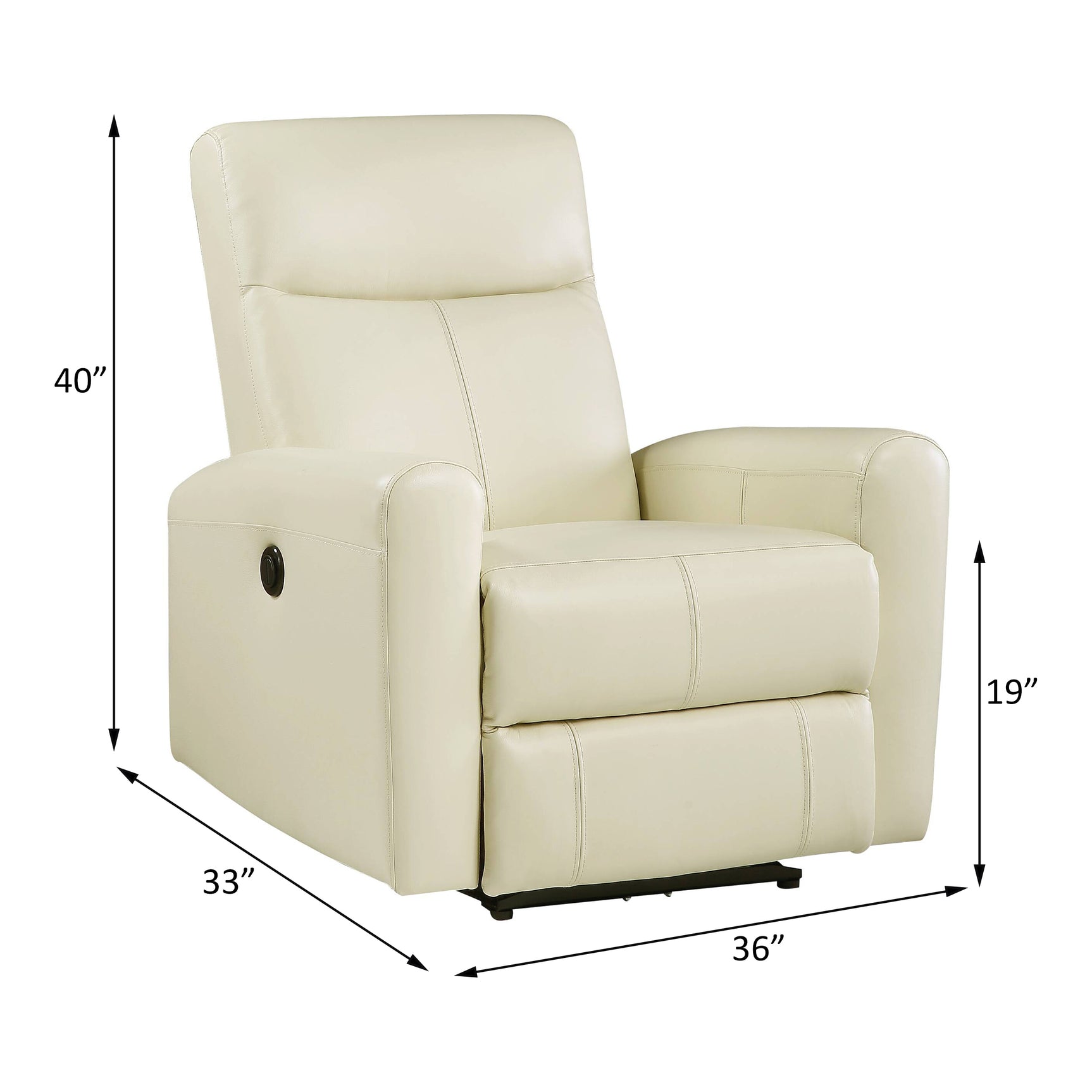 Blane Beige Leather Power Motion Recliner - Ornate Home