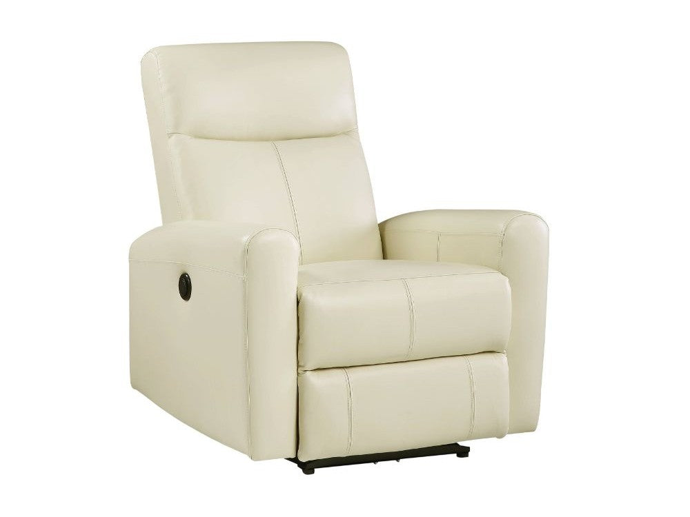 Blane Beige Leather Power Motion Recliner - Ornate Home