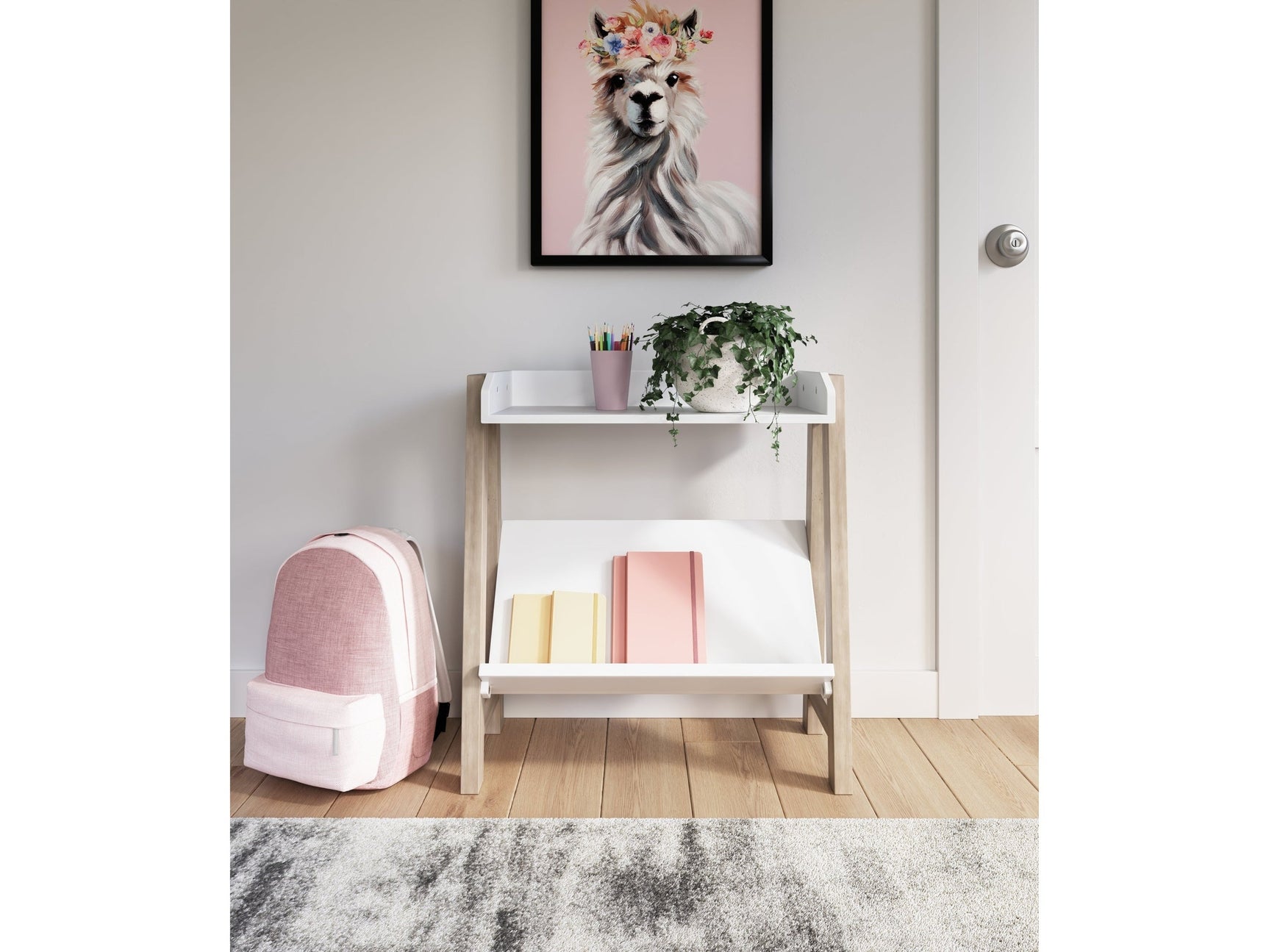 Blariden White/Tan Small Bookcase (Online Special Price) - Ornate Home