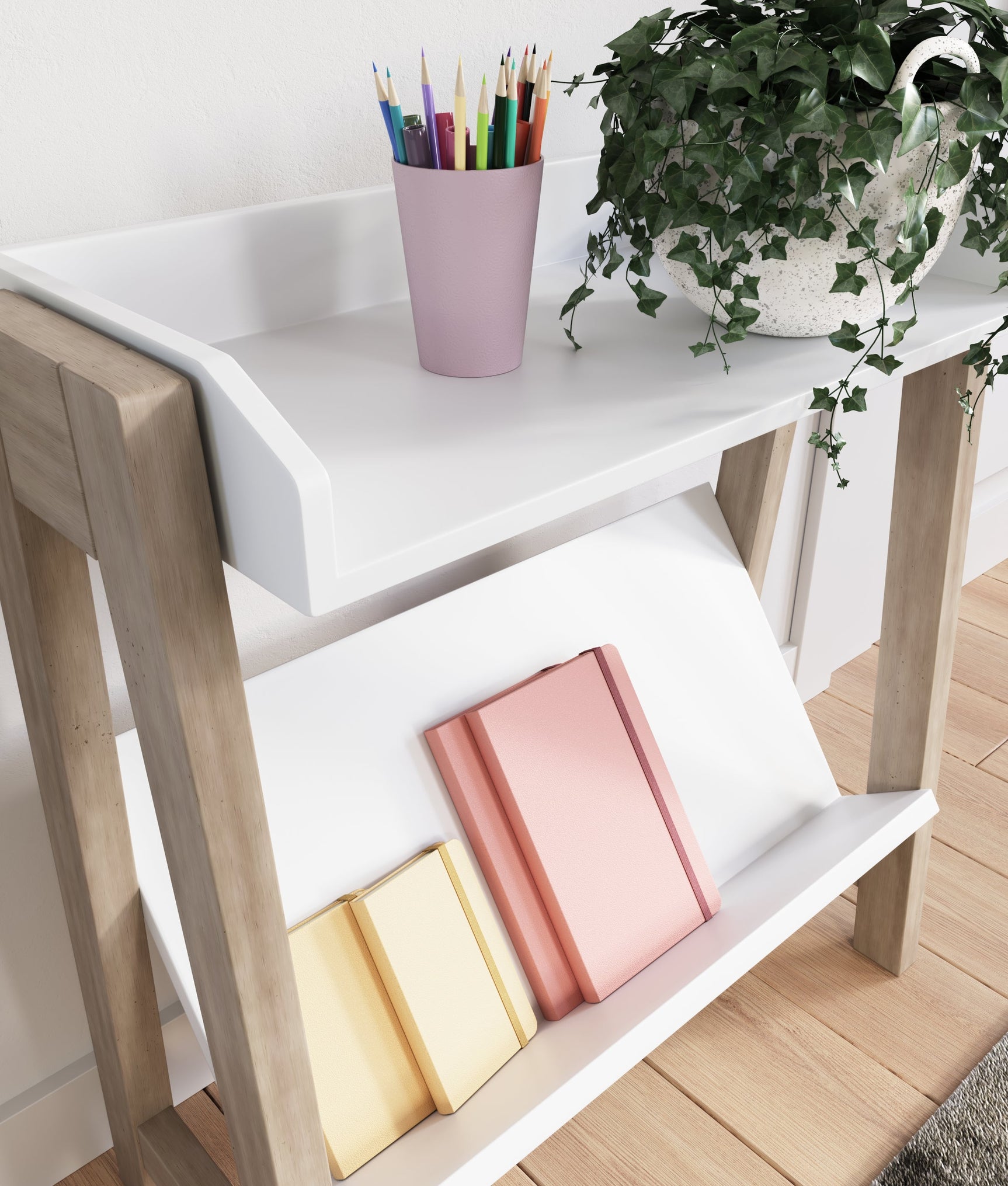 Blariden White/Tan Small Bookcase (Online Special Price) - Ornate Home