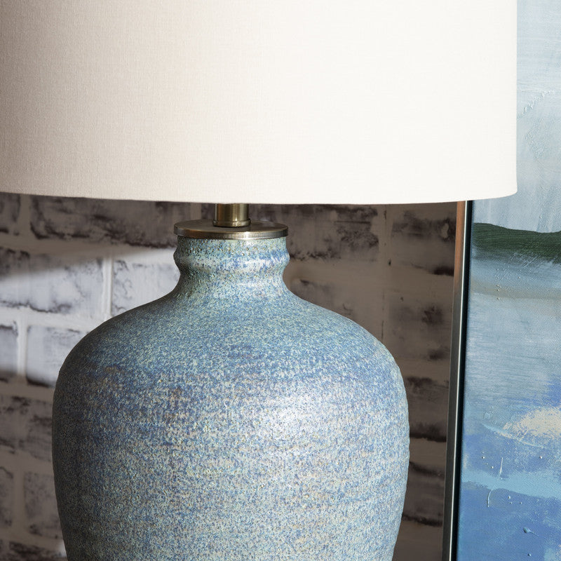 Blaze Blue Earthenware Table Lamp - Ornate Home