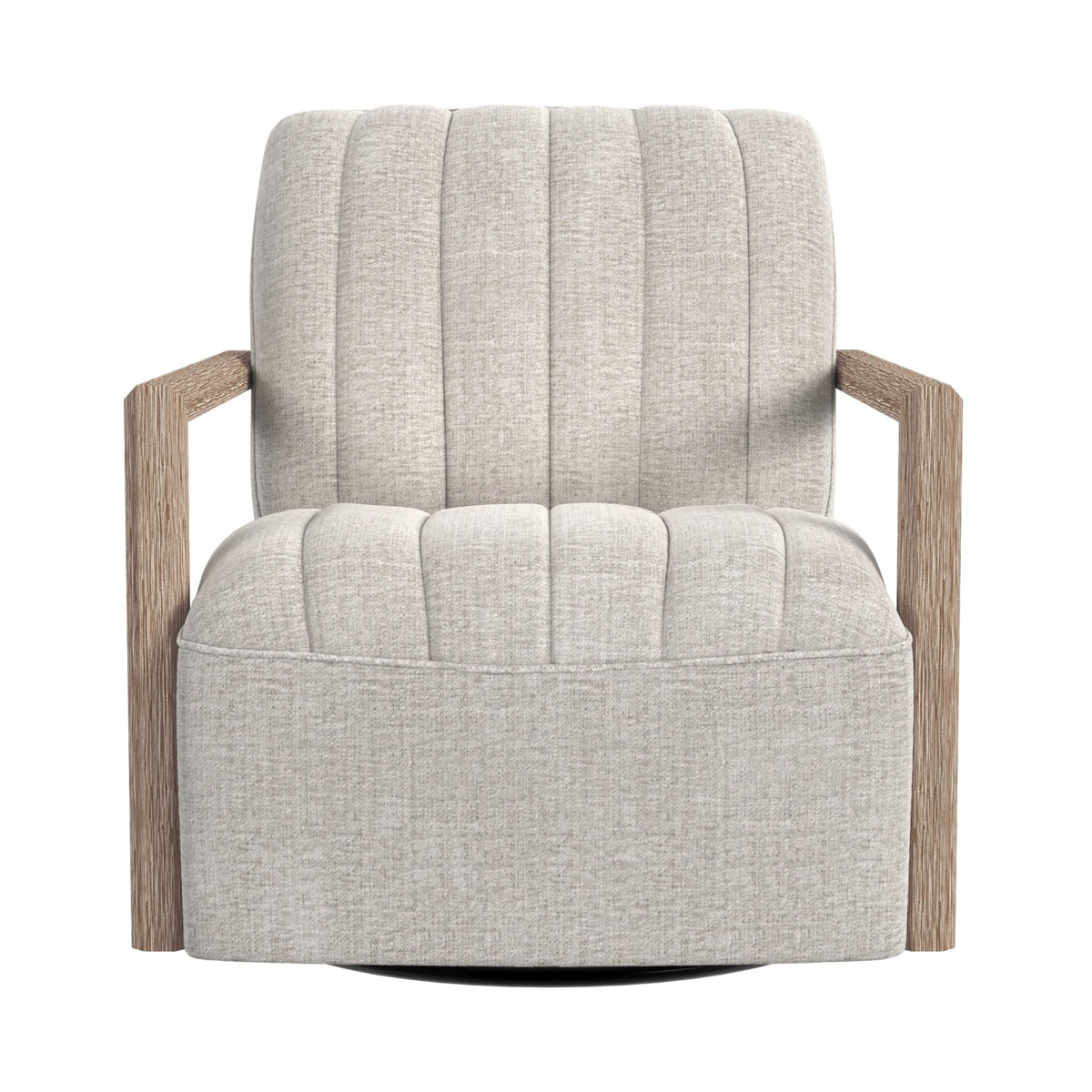 Blaze Laurance Cream Swivel Chair with Natural Arms