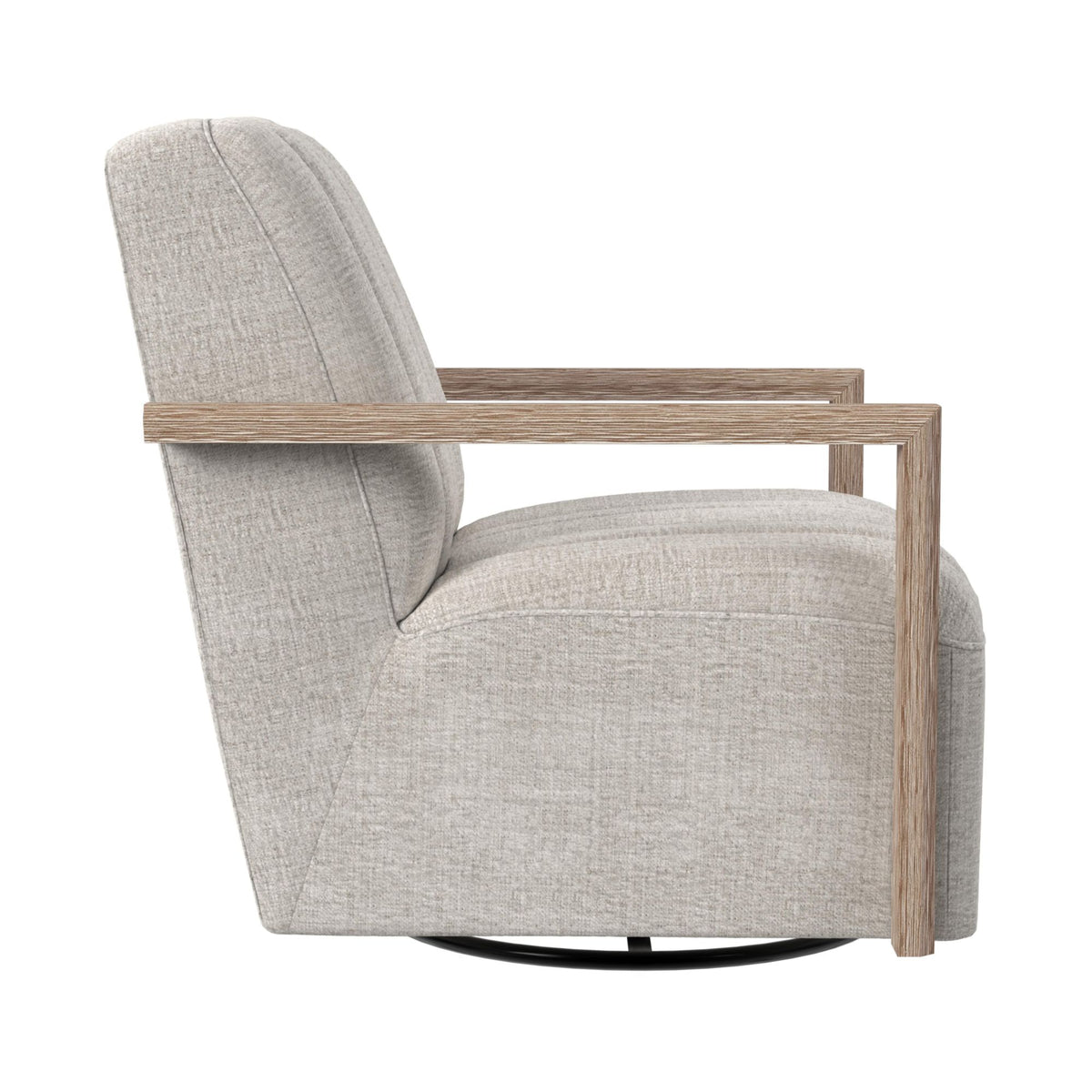 Blaze Laurance Cream Swivel Chair with Natural Arms