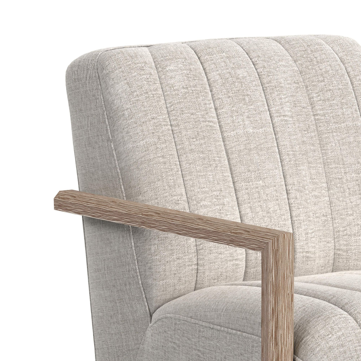 Blaze Laurance Cream Swivel Chair with Natural Arms