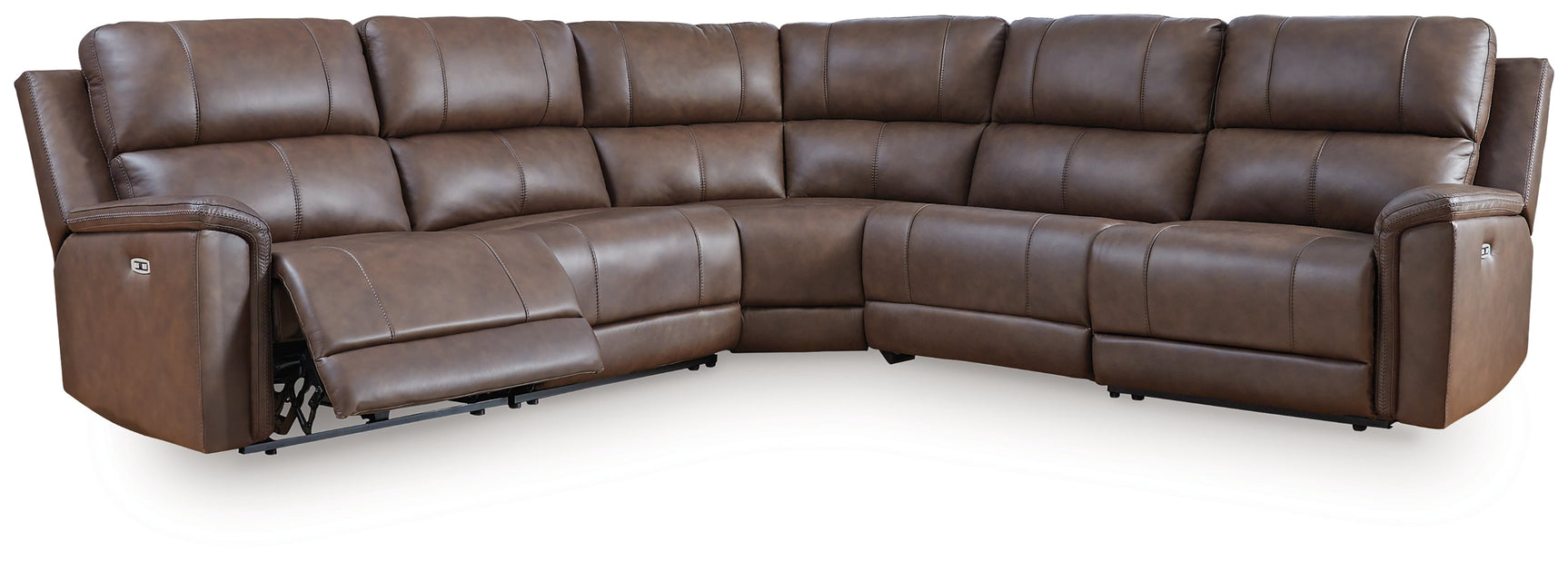 Bleckley Espresso 5-Piece Power Reclining Sectional (Online Special Price) - Ornate Home