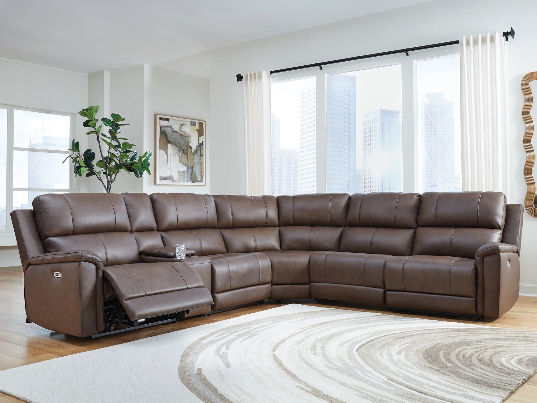 Bleckley Espresso 6-Piece Power Reclining Sectional (Online Special Price) - Ornate Home