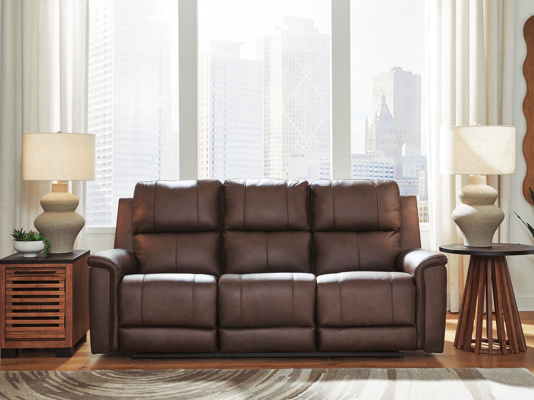 Bleckley Espresso PWR REC Sofa with ADJ Headrest - Ornate Home