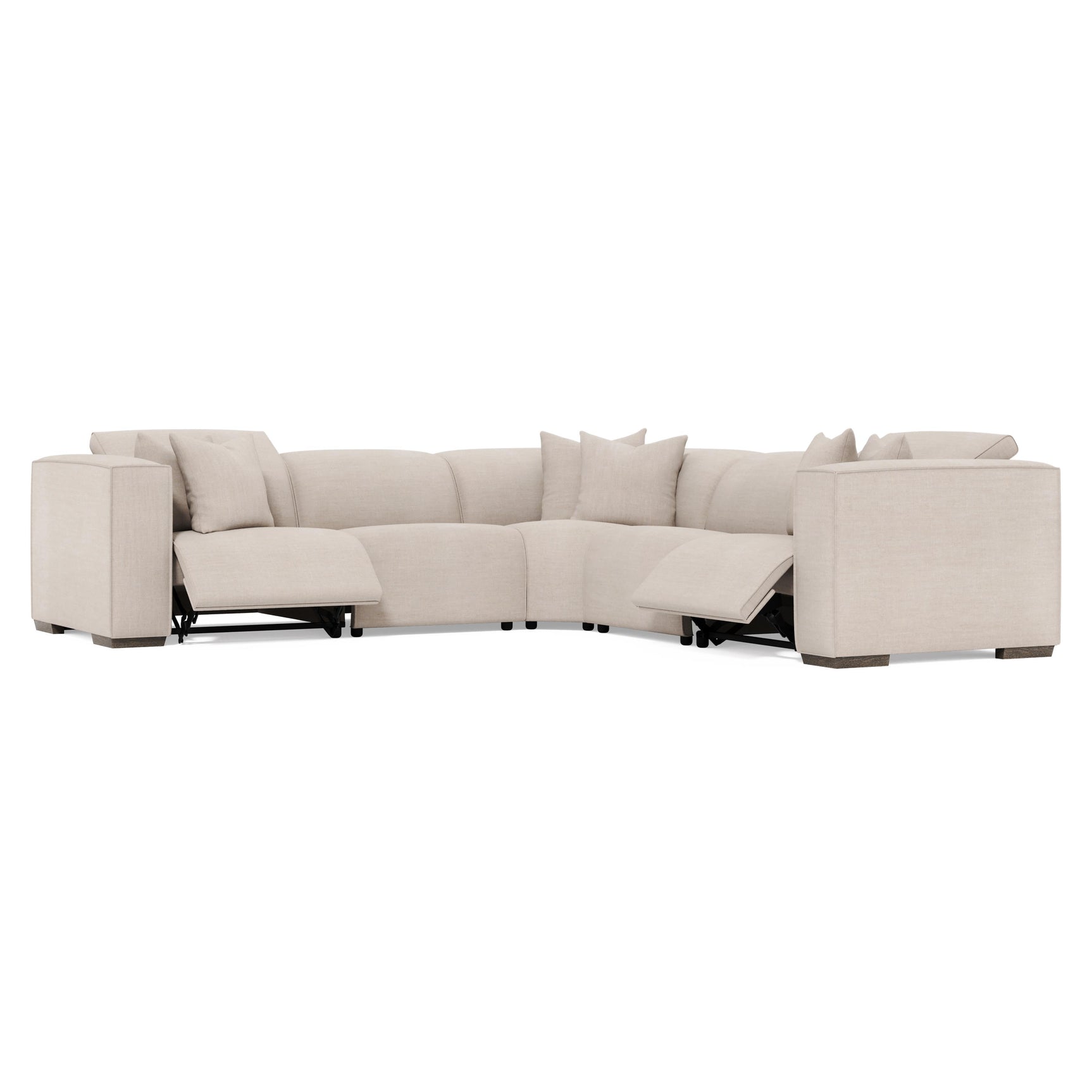 Bliss White/Cream 5-Piece Fabric Power Motion Sectional - Ornate Home