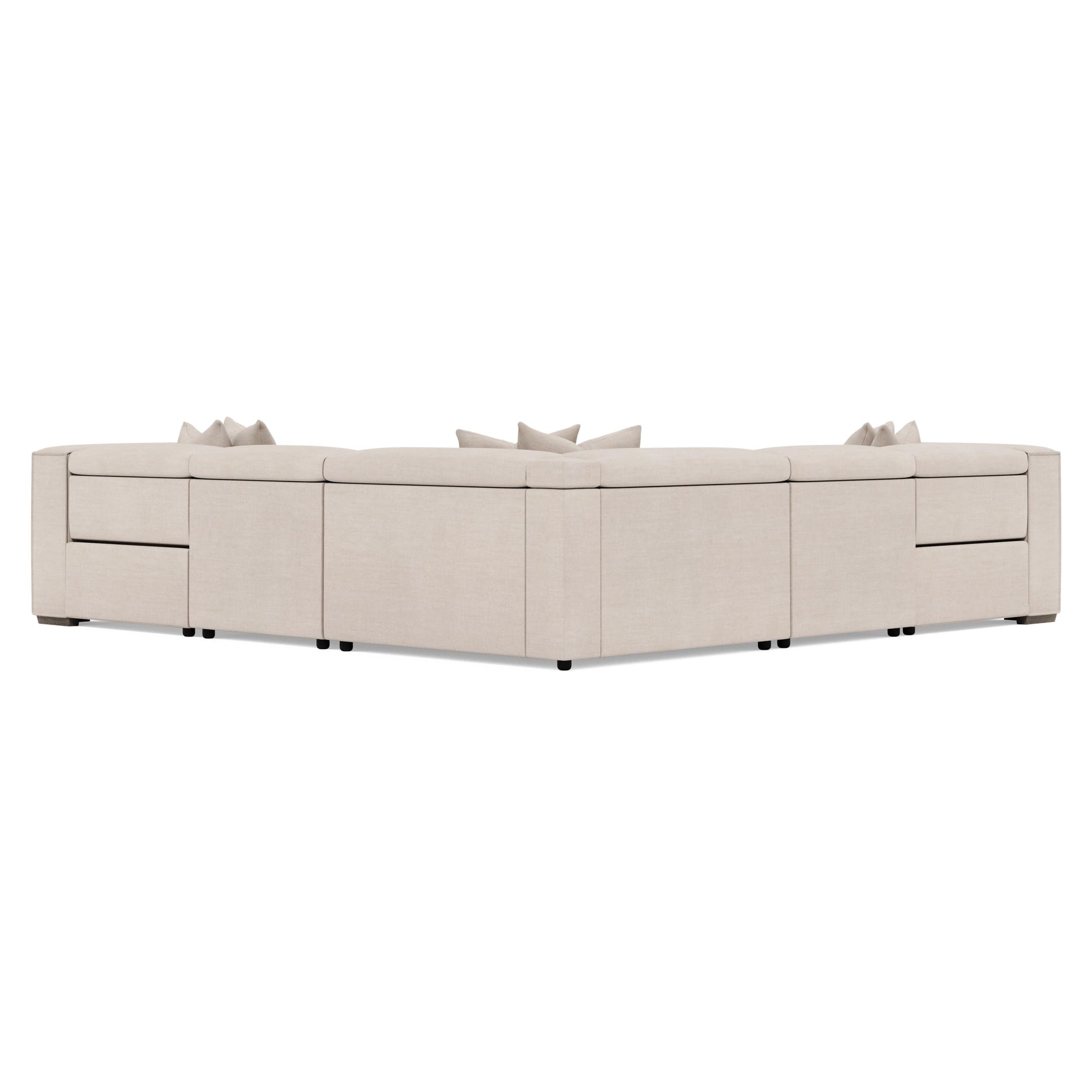 Bliss White/Cream 5-Piece Fabric Power Motion Sectional - Ornate Home