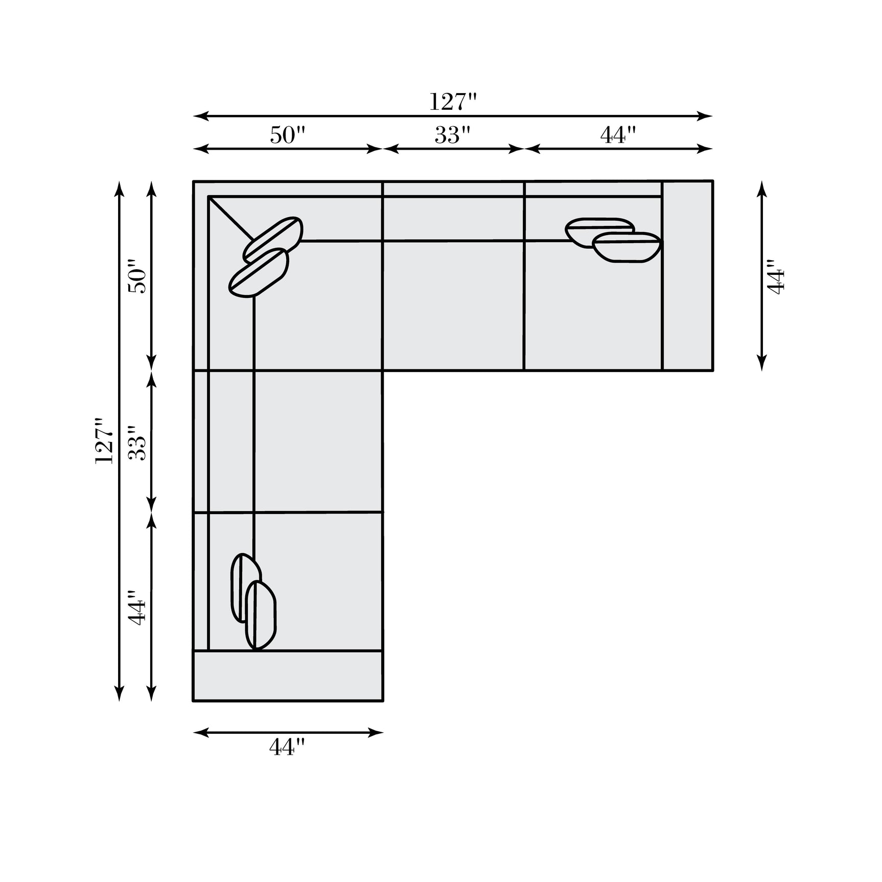Bliss White/Cream 5-Piece Fabric Power Motion Sectional - Ornate Home