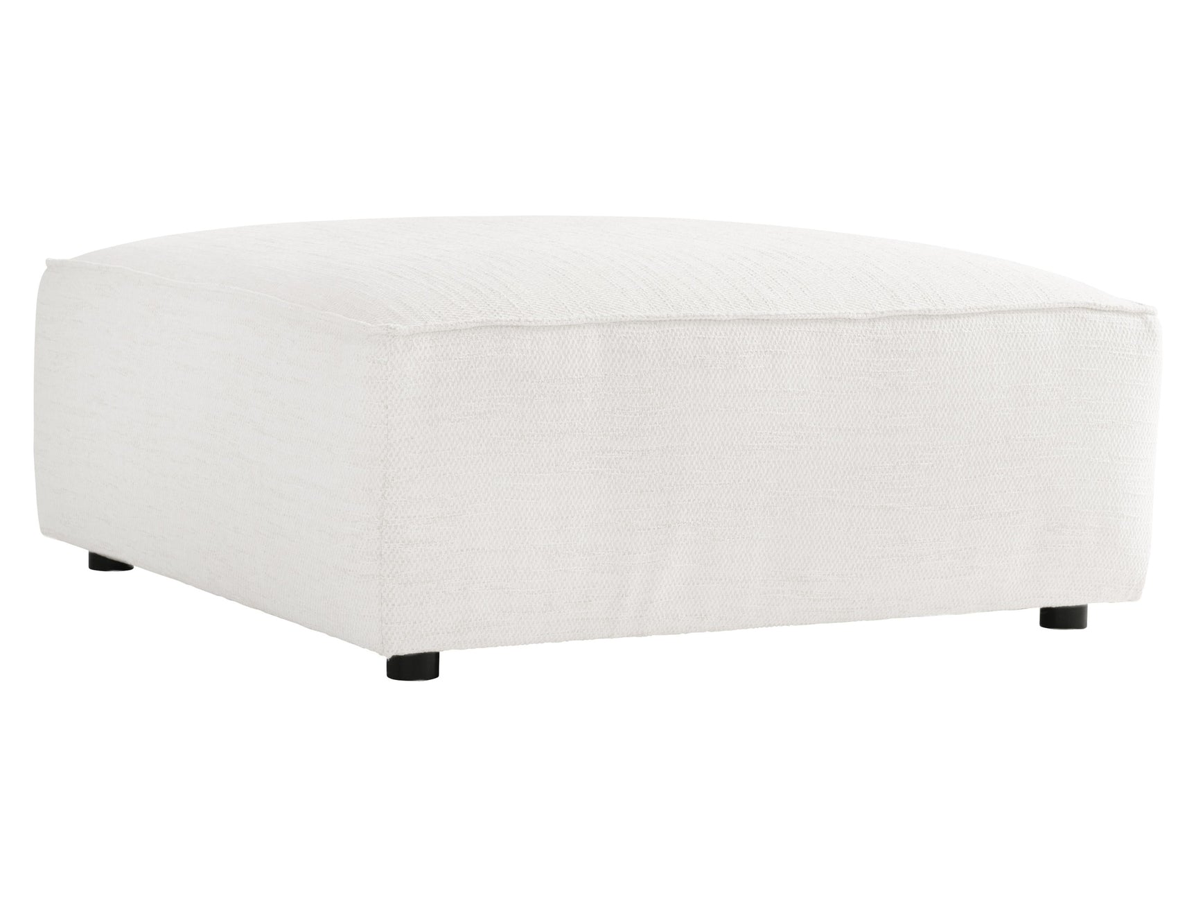 Bliss White/Cream Fabric Ottoman - Ornate Home