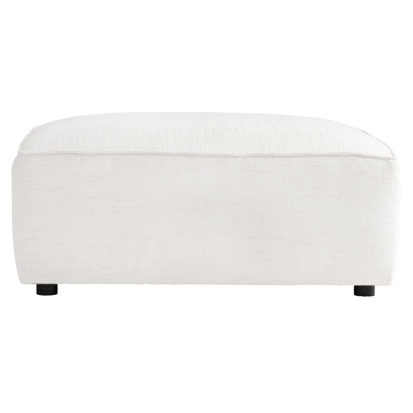 Bliss White/Cream Fabric Ottoman - Ornate Home