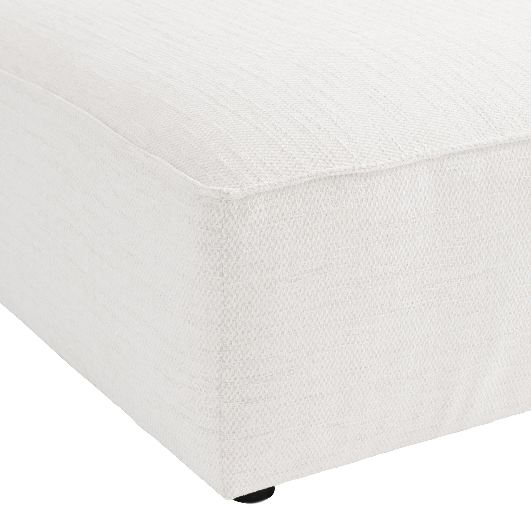 Bliss White/Cream Fabric Ottoman - Ornate Home