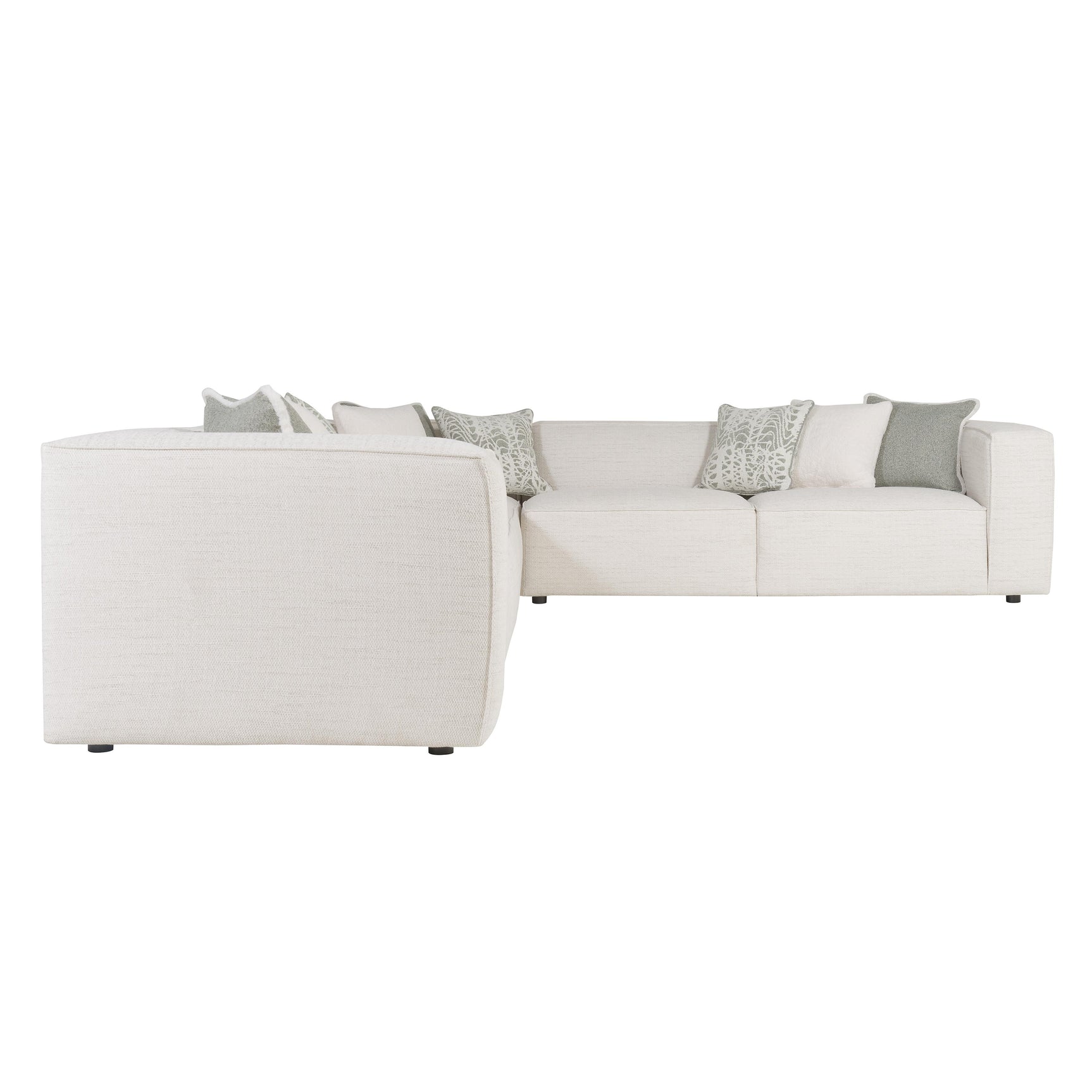 Bliss White/Cream Fabric Sectional (4 Pieces) - Ornate Home