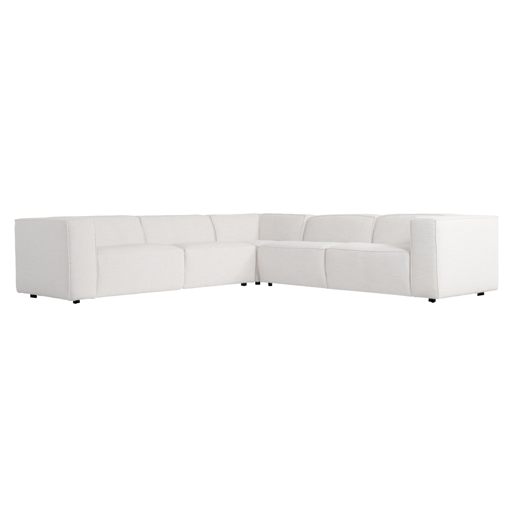 Bliss White/Cream Fabric Sectional - Ornate Home