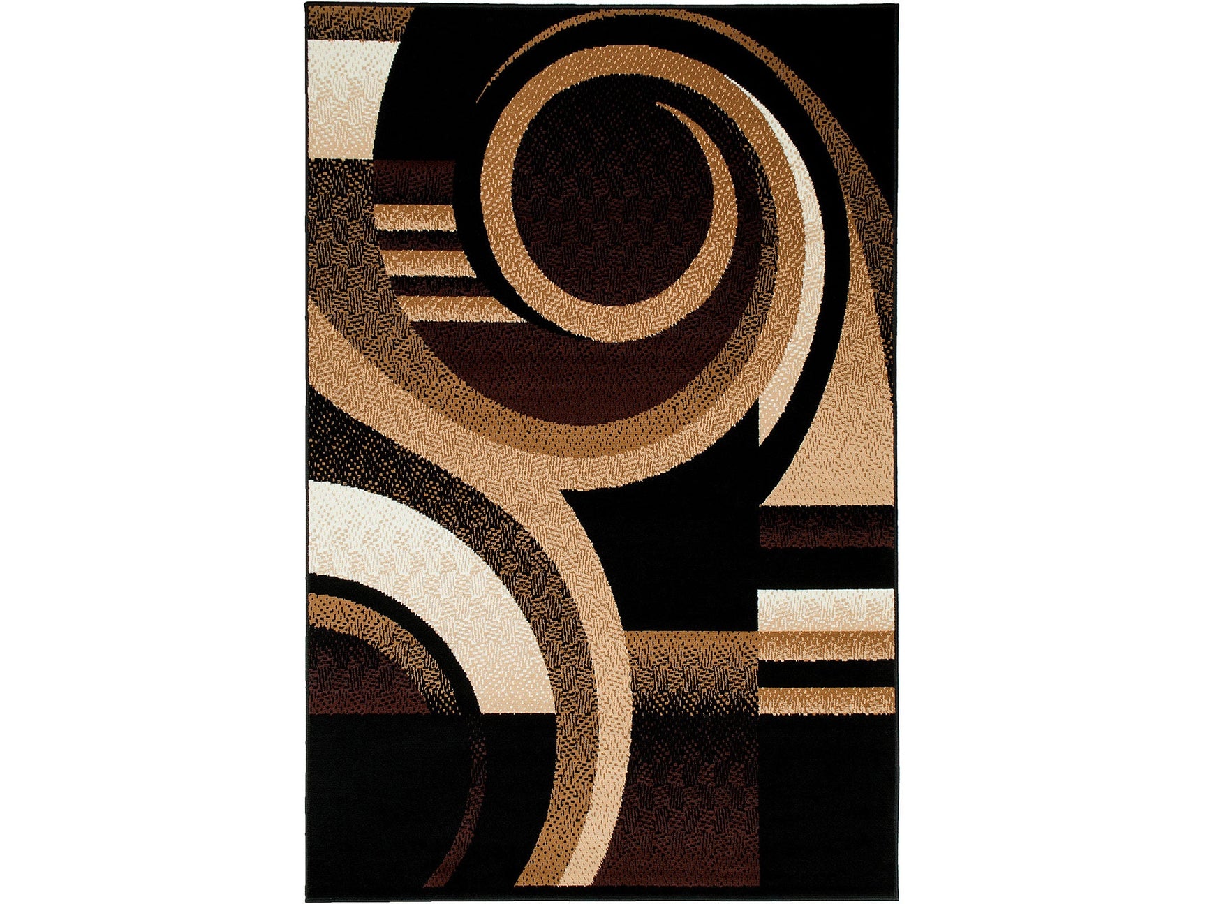 Blitar Brown/Black 5' X 7' Area Rug - Ornate Home