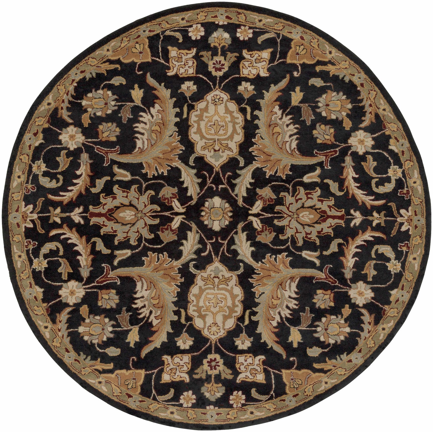 Blomkest Black&Yellow Traditional Wool Carpet - Ornate Home