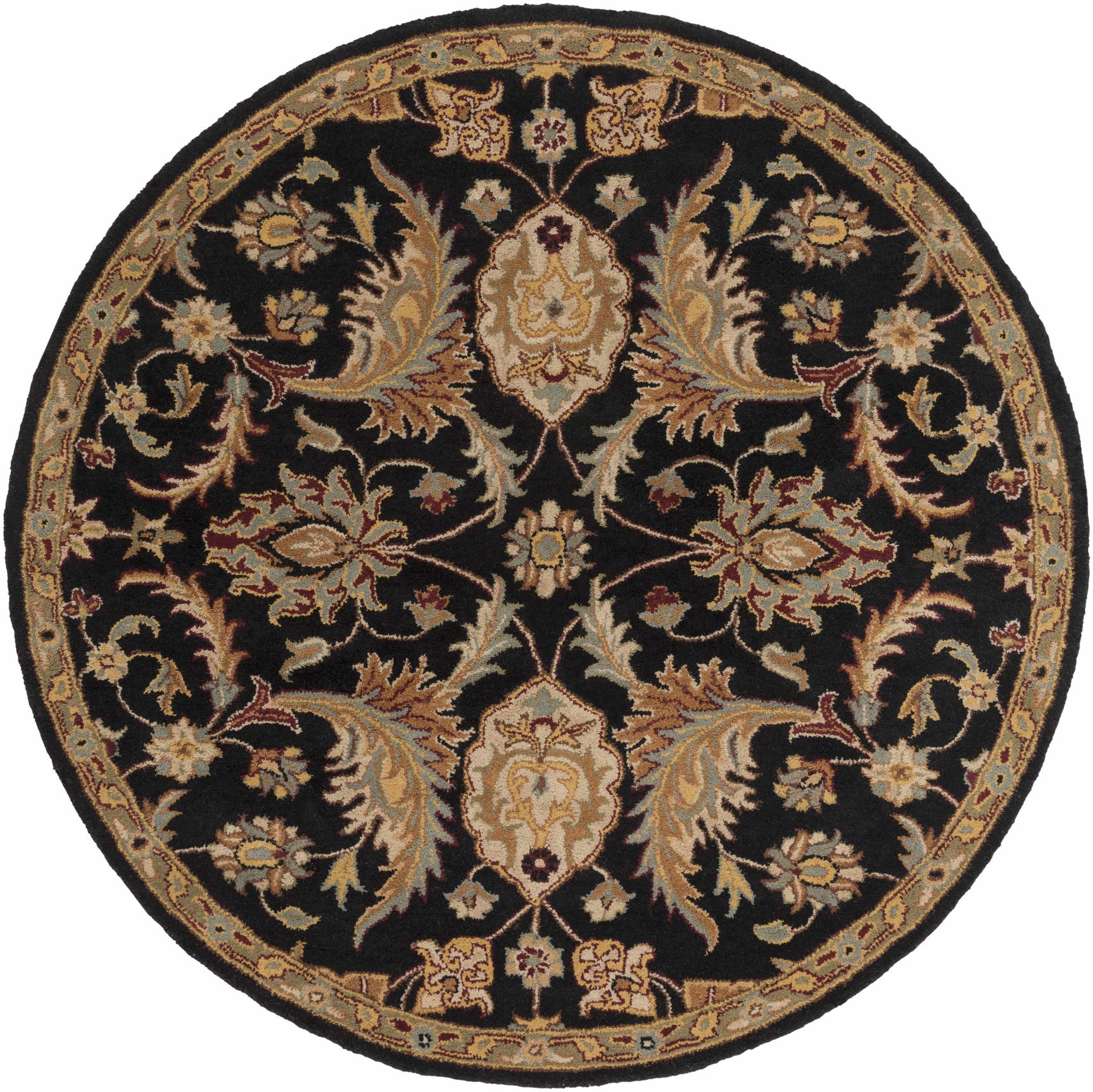 Blomkest Black&Yellow Traditional Wool Carpet - Ornate Home