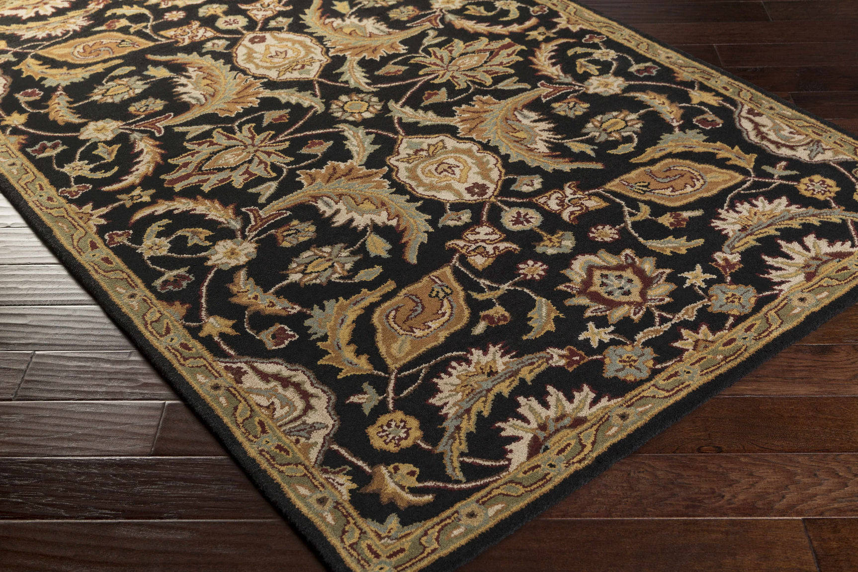Blomkest Black&Yellow Traditional Wool Carpet - Ornate Home