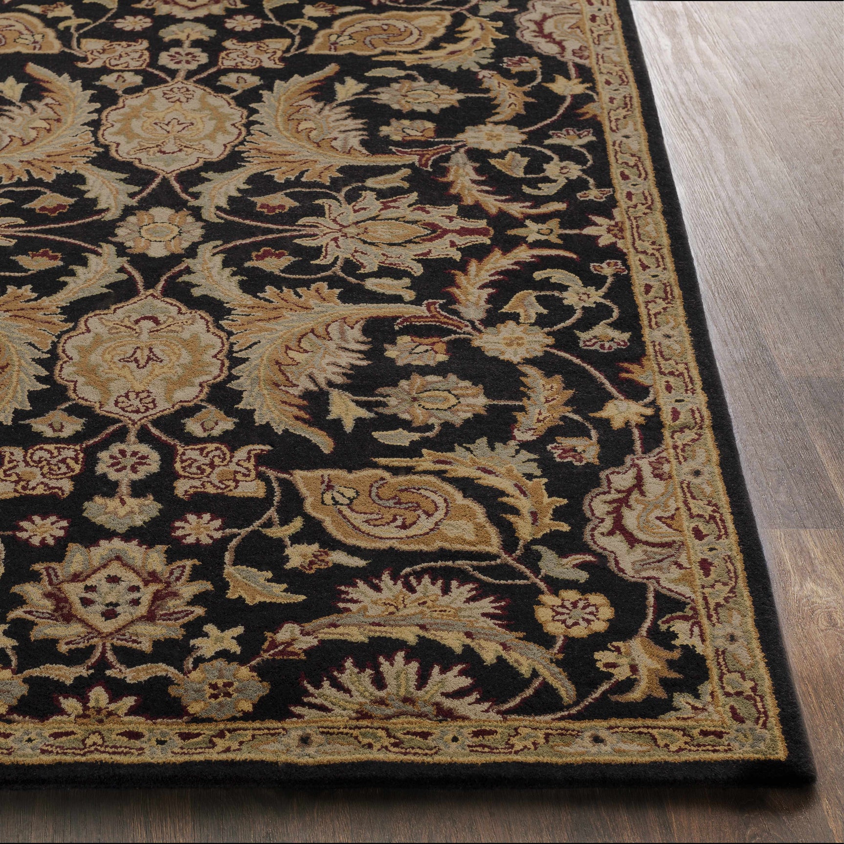 Blomkest Black&Yellow Traditional Wool Carpet - Ornate Home