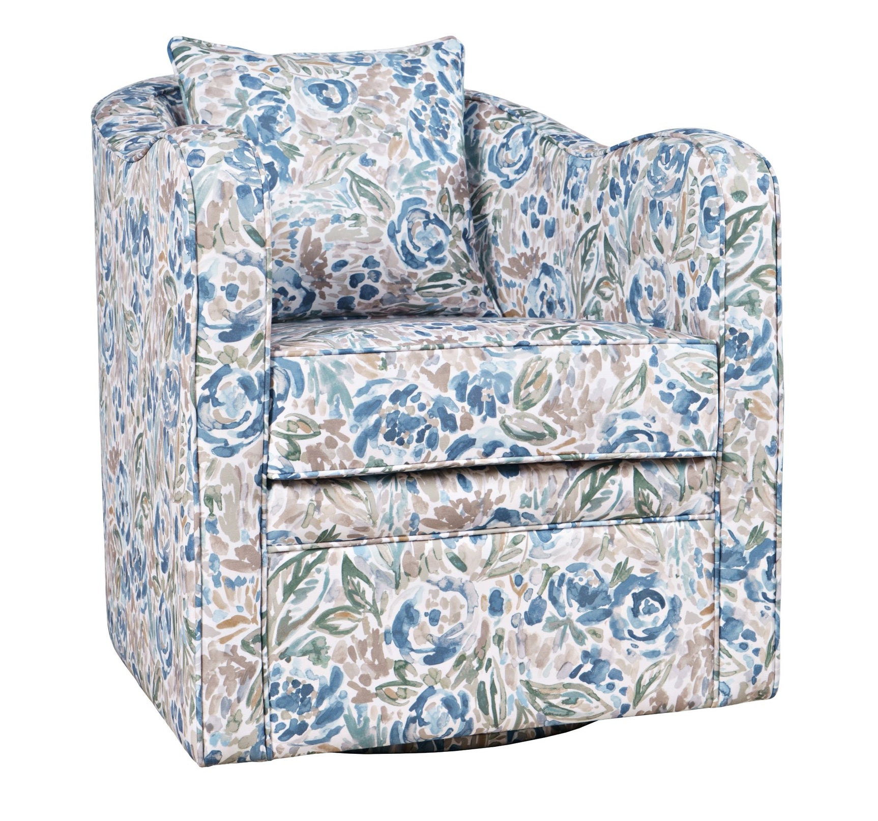 Bloom Blue Swivel Accent Chair - Ornate Home