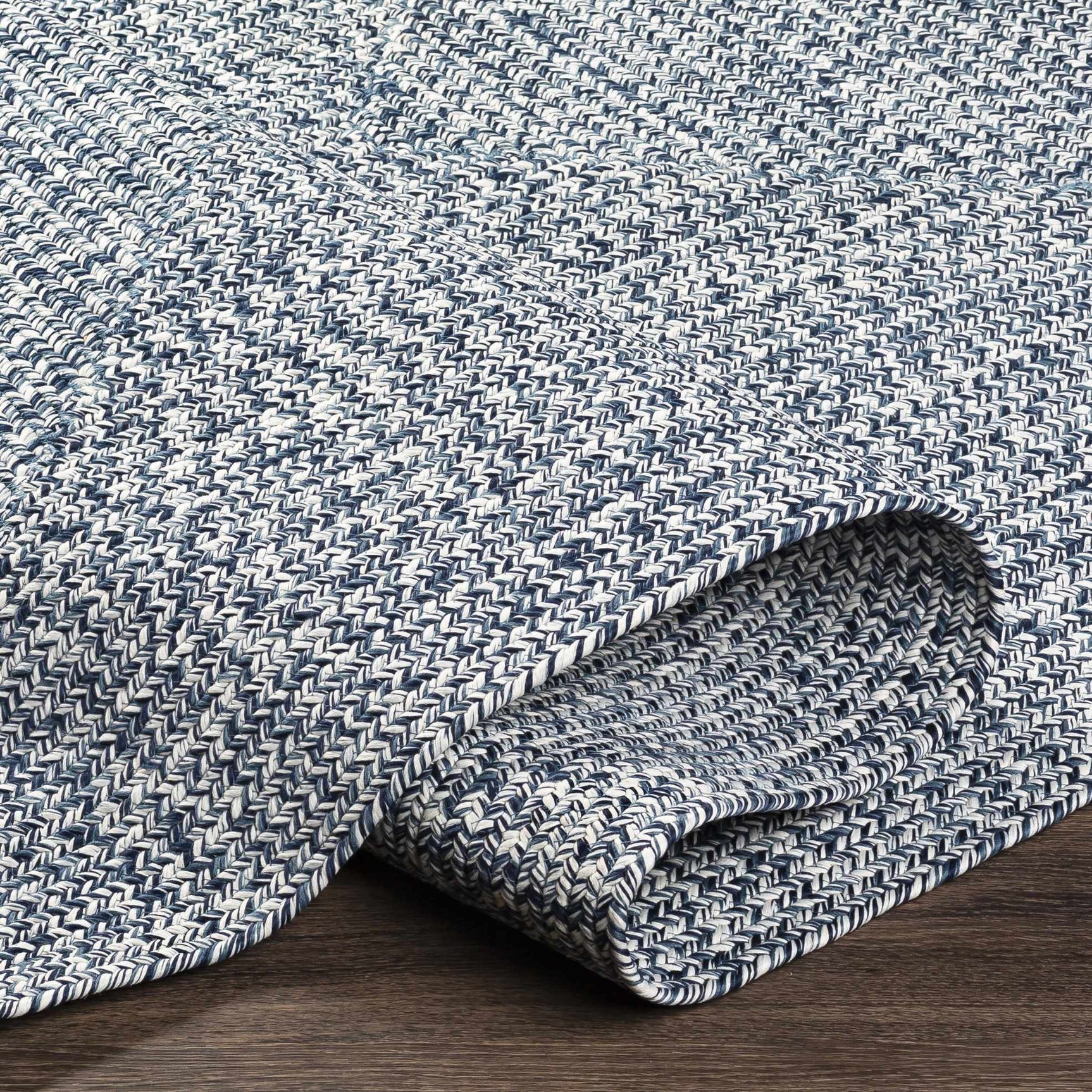 Blue Braided Faux Jute Outdoor Rug - Ornate Home