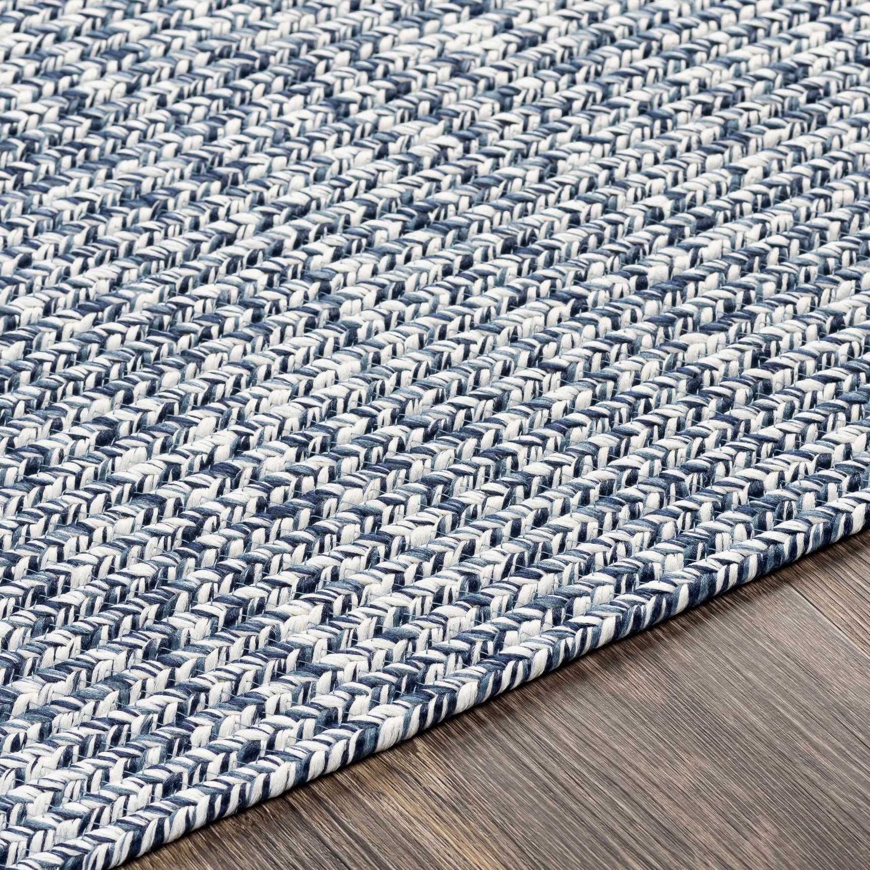 Blue Braided Faux Jute Outdoor Rug - Ornate Home