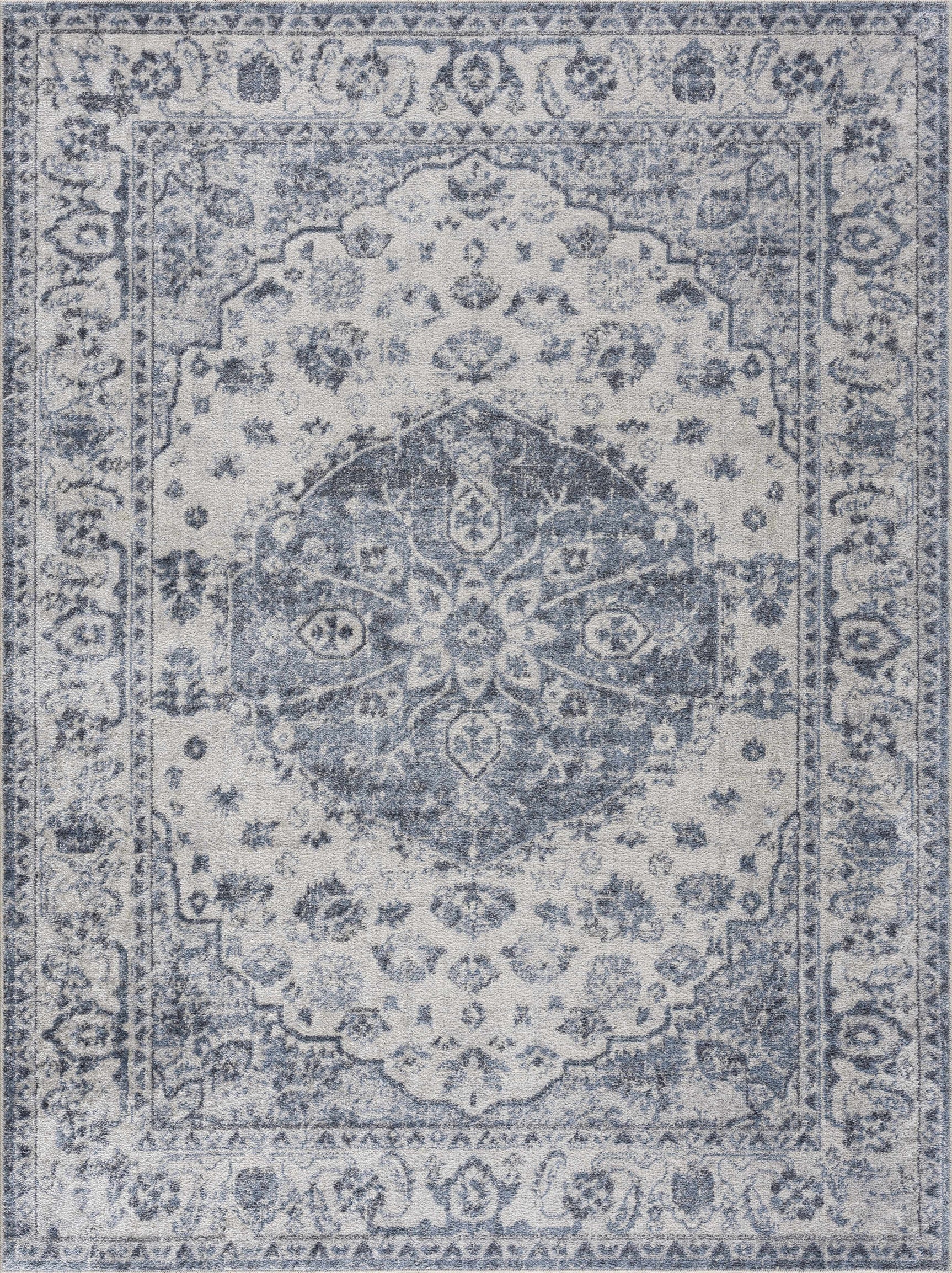 Blue Hiti Washable area rug - Clearance - Ornate Home