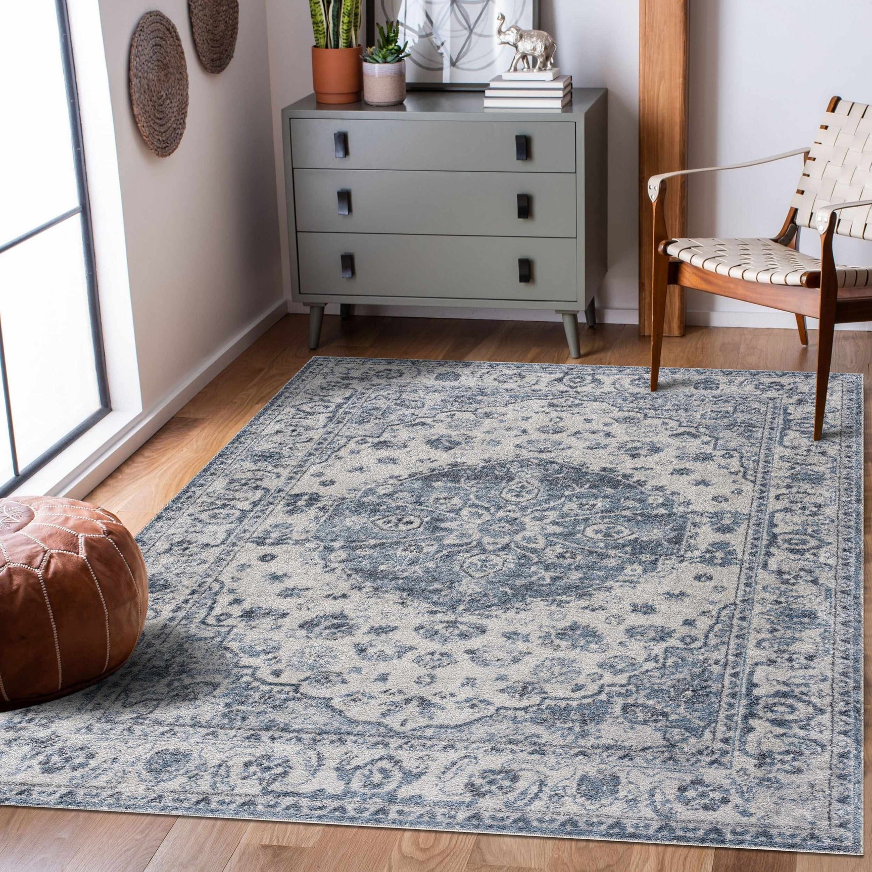 Blue Hiti Washable area rug - Clearance - Ornate Home