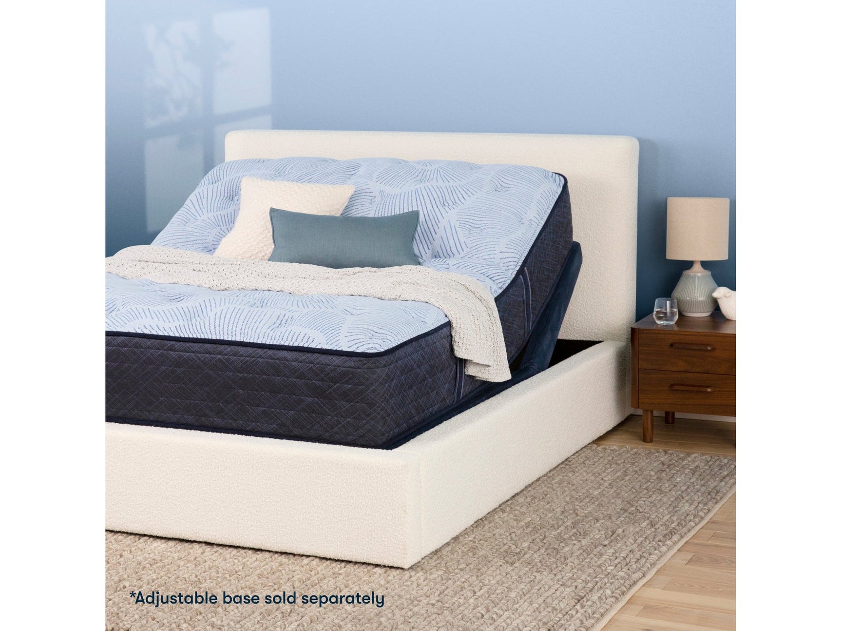 Blue Lagoon Nights Blue Queen 13.5" Medium Mattress - Ornate Home