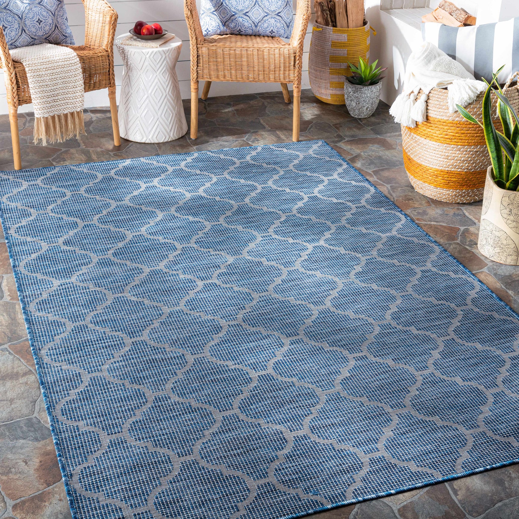 Blue Moolap Outdoor Rug - Clearance - Ornate Home